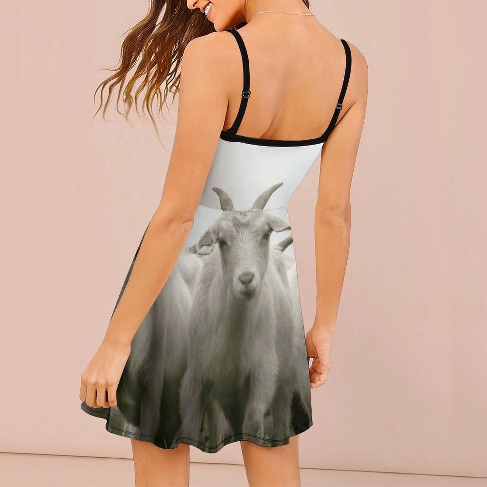 BAIKUTOUAN Women's Summer Sleeveless Mini Goat Sling Dress - Sexy Beach Dress for Vacation, Pool Party & Date Night