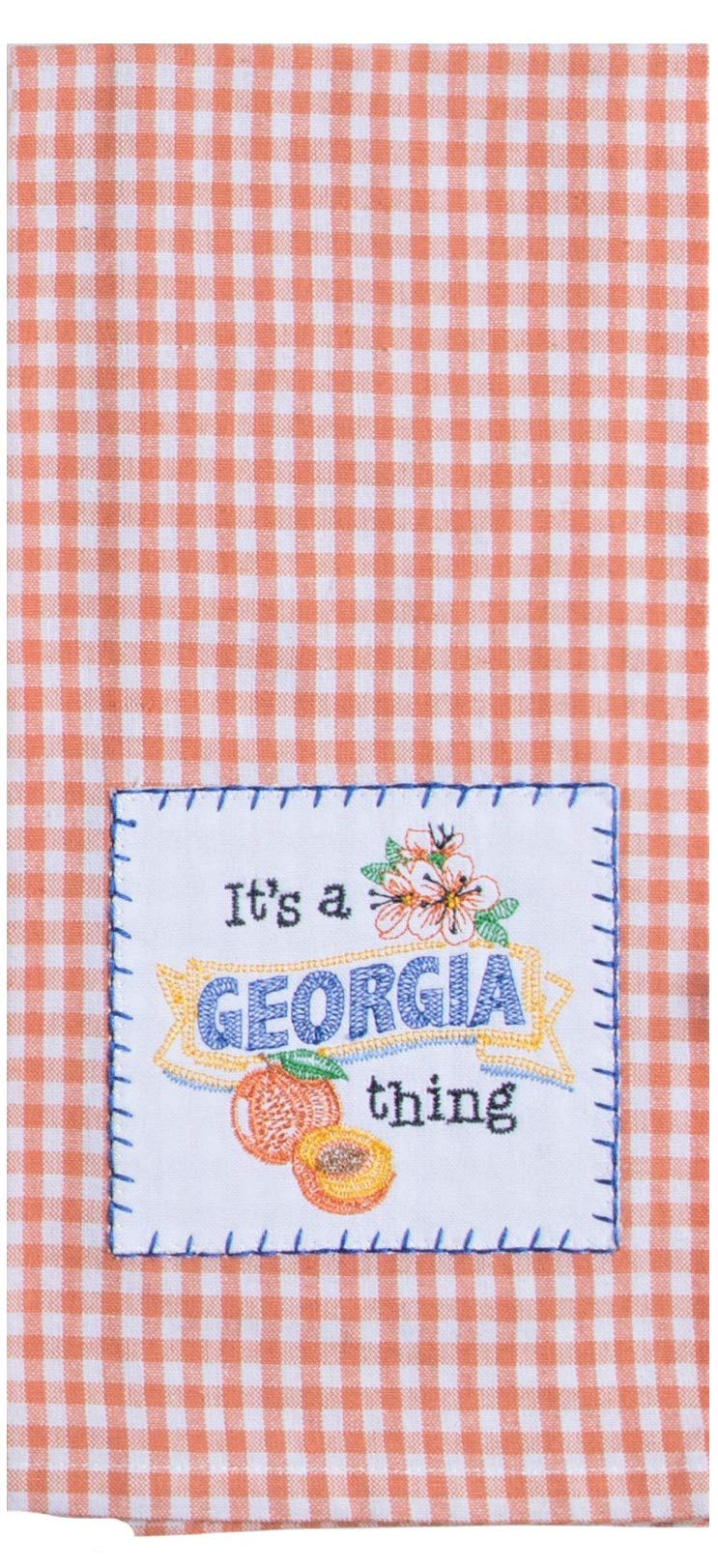 Georgia Map Embroidered Dish Towels Set of 2 - Kay Dee Designs Home State Souvenir Kitchen Towels for Southern Decor & Gift Giving