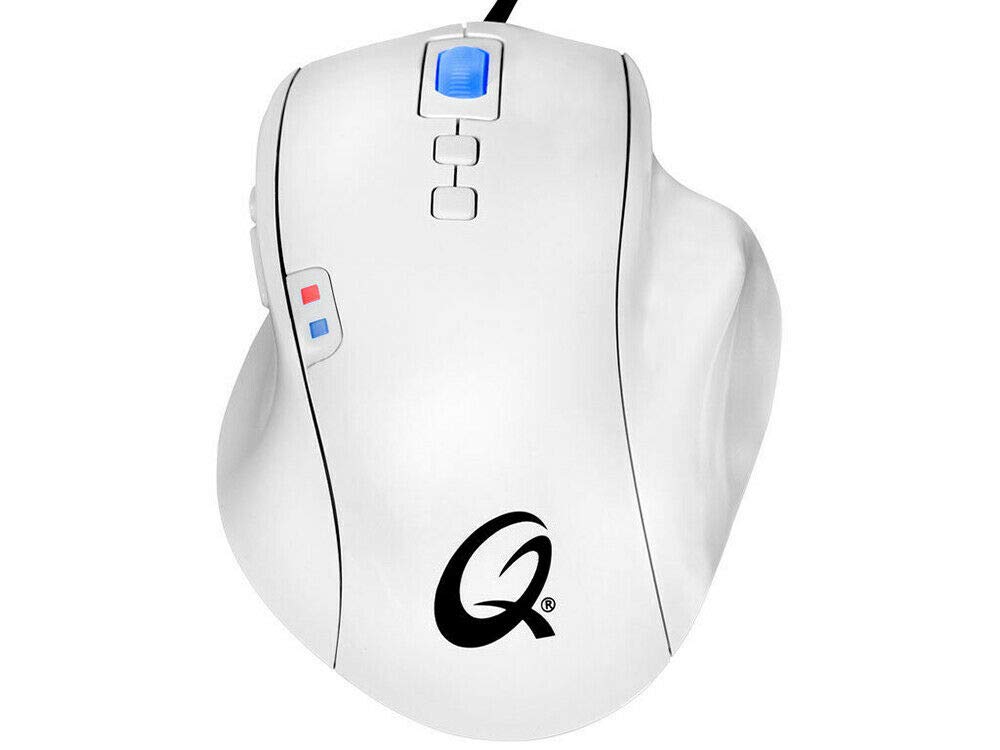 QPAD OM-75 LED Bluelight Optical Wired Gaming Mouse with Mouse Pad - High Precision 3200DPI for PC, Laptop - Perfect for FPS, MOBA & Esports Gaming