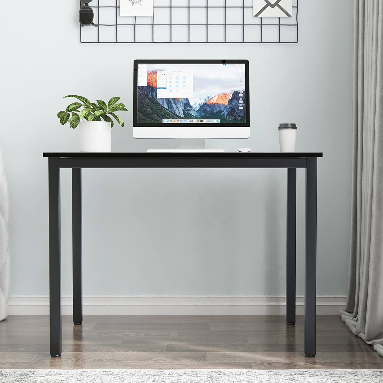 DlandHome 39 Inch Black Computer Desk - Home Office Desk, Writing Desk, Study Table, Gaming Desk Workstation for Small Spaces, Dorm Rooms & Home Offices