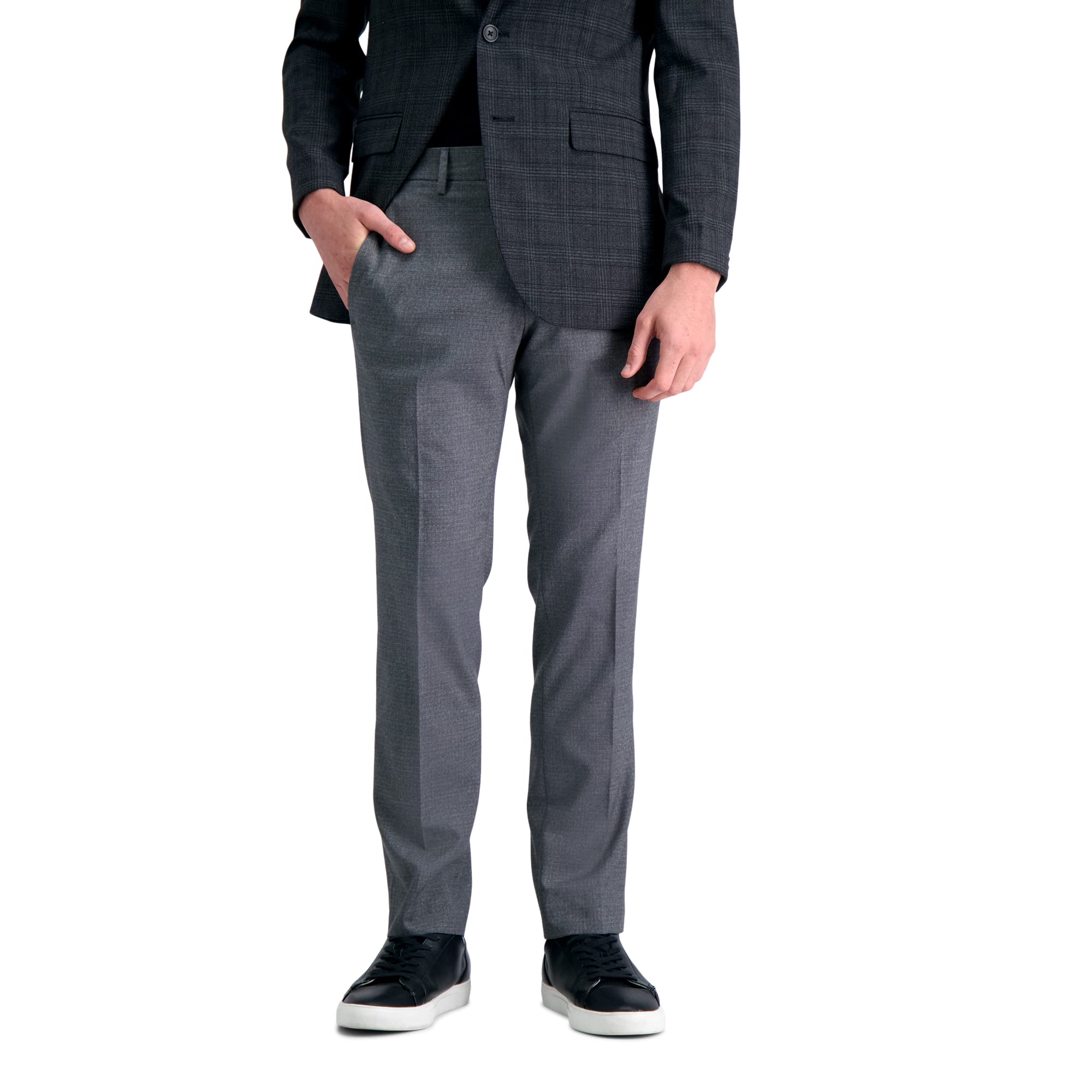 Kenneth Cole REACTION Men's Slim Fit Heather Dress Pants for Business & Formal Occasions - Comfortable Office & Wedding Attire