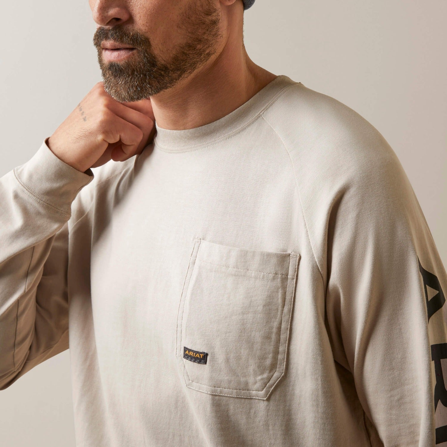 Ariat Men's Rebar Cotton Strong Graphic Long Sleeve T-Shirt - Durable Workwear for Construction, Farming & Outdoor Activities