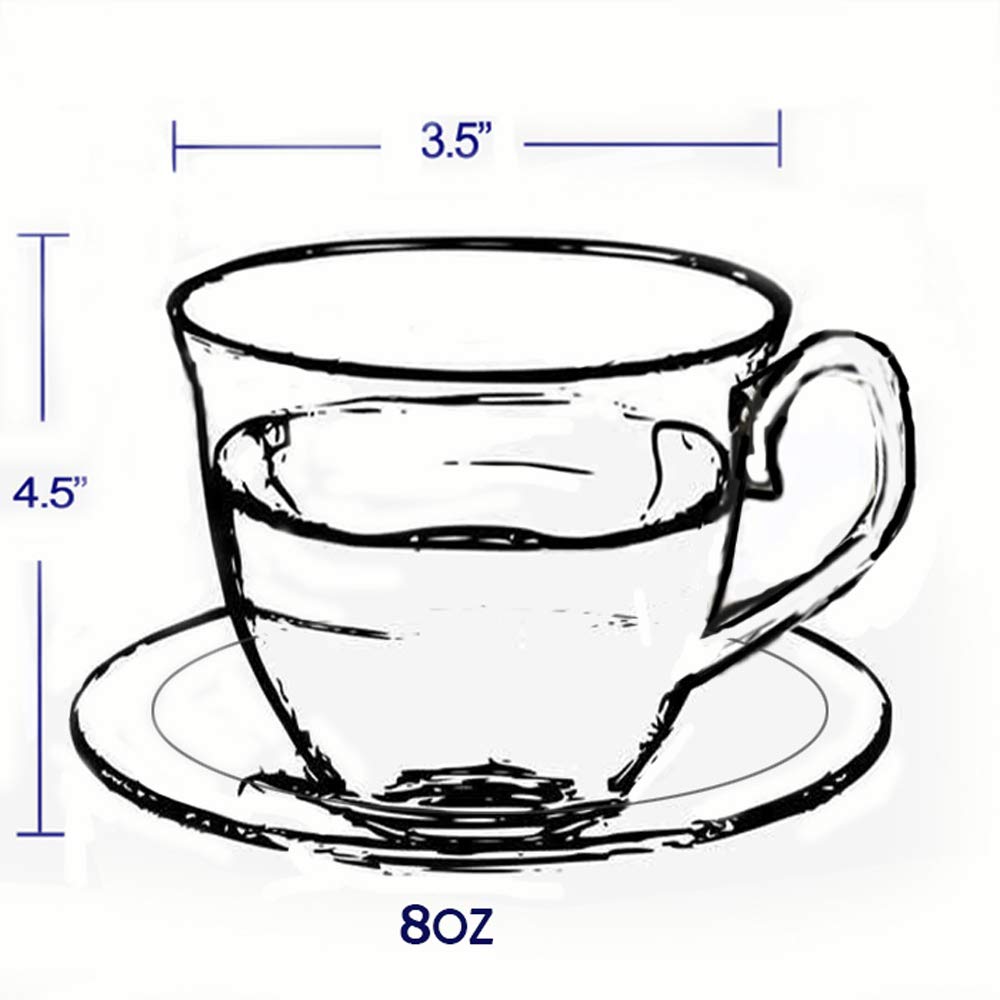 Lorren Home Trends 230-2020 Purple Cups and Saucers Set - Elegant Tea & Coffee Serving for Home, Office, and Gifts