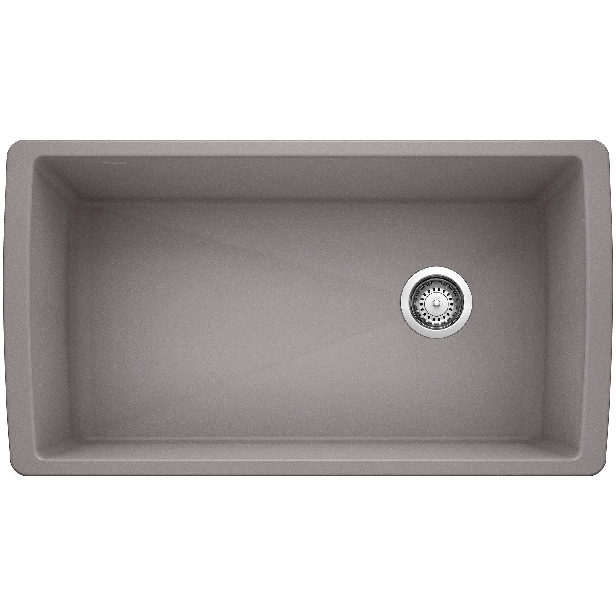 BLANCO 34 Diamond Super Single Undermount SILGRANIT Kitchen Sink - Premium Stainless Steel Composite Sink for Modern Kitchens | Perfect for Food Prep, Dishwashing & Entertaining