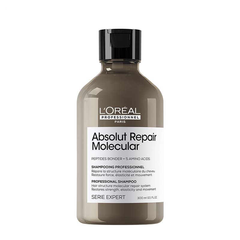 L'Oréal Professionnel Absolut Repair Molecular Repairing Shampoo for Damaged Hair - Deep Conditioning Treatment for Dry, Brittle Hair - Salon Quality Hair Care for Home Use