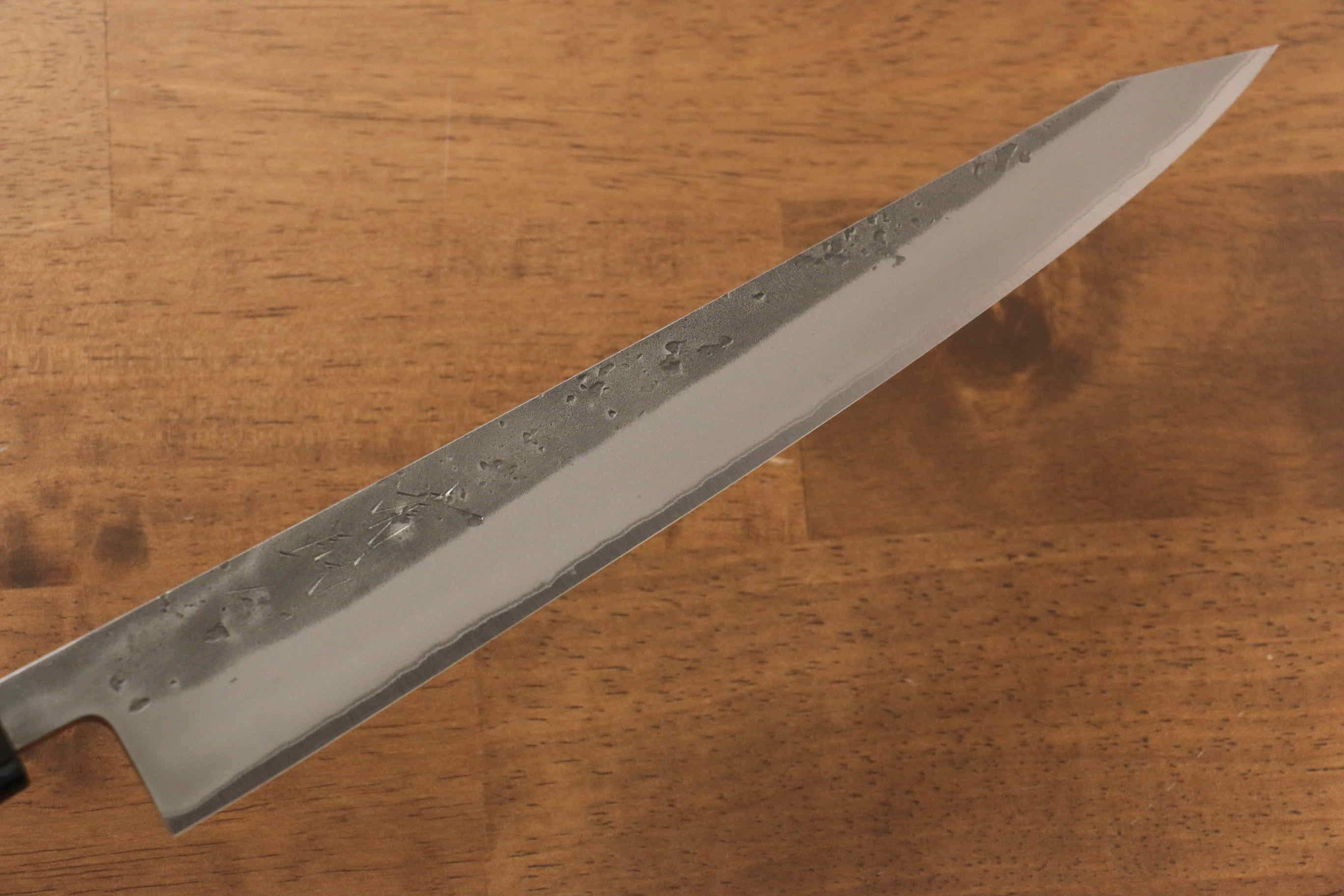 Premium Seisuke Blue Steel No.2 Nashiji Sujihiki Knife 240mm - Japanese Chef Knife with Chestnut Wood Handle - Perfect for Slicing Sashimi, Roasts & Delicate Proteins