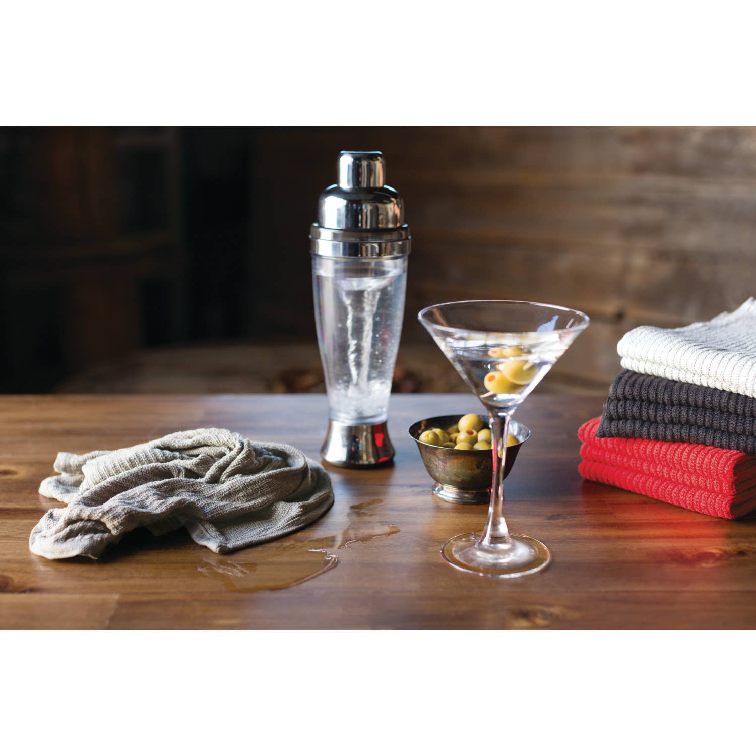 Now Designs by Danica Large White Bar Mops Set of 3 - Premium Absorbent Kitchen Towels for Bars, Restaurants & Home Use