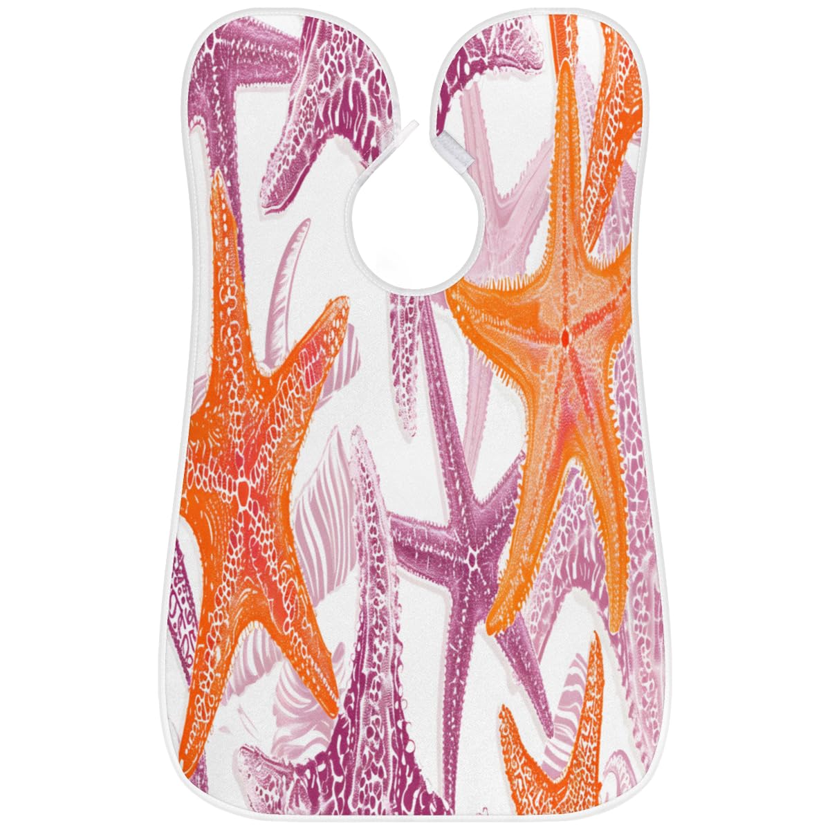Men's Summer Starfish Print Shaving Bib - Waterproof Beard & Hair Dye Apron for Barbers, Makeup Artists & Stylists - Sink Hair Catcher & Grooming Accessory - Perfect for Home Salon, Barber Shops & DIY Hair Coloring