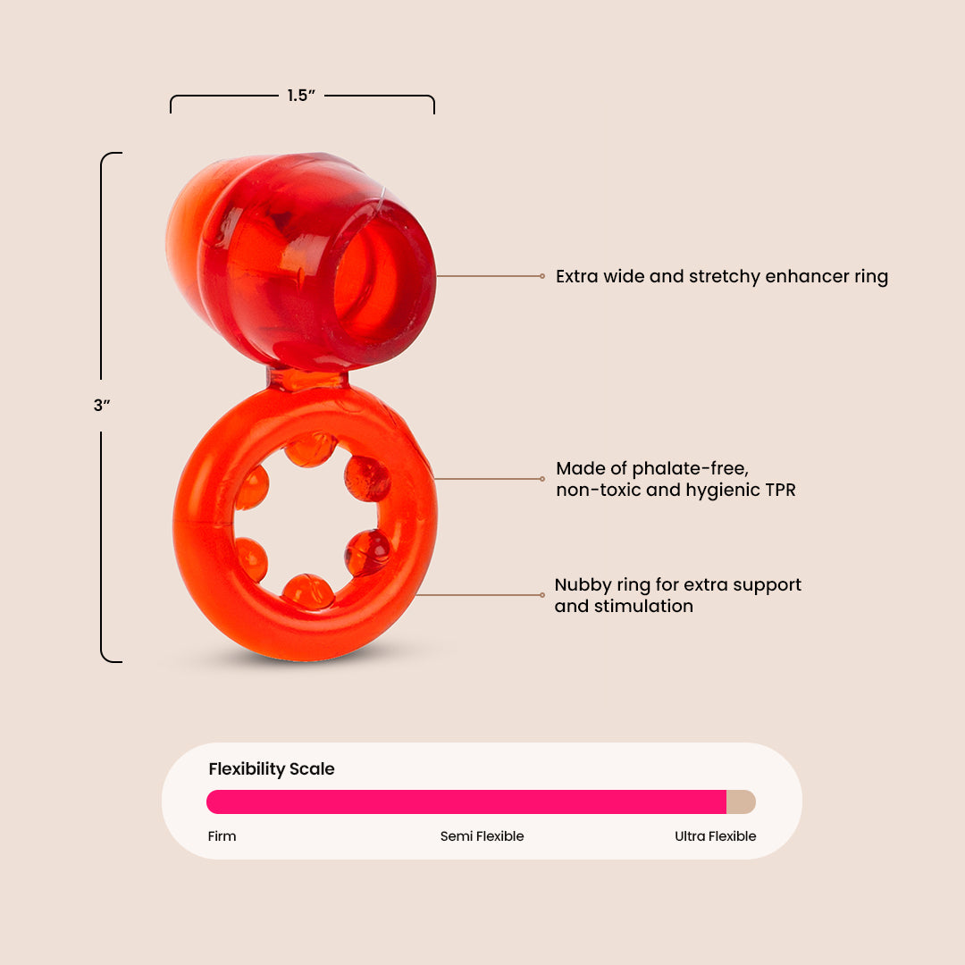 Dual Support Magnum Ring™ - Premium Dual Erection Enhancer for Men | Improve Performance & Comfort | Perfect for Couples & Intimate Moments