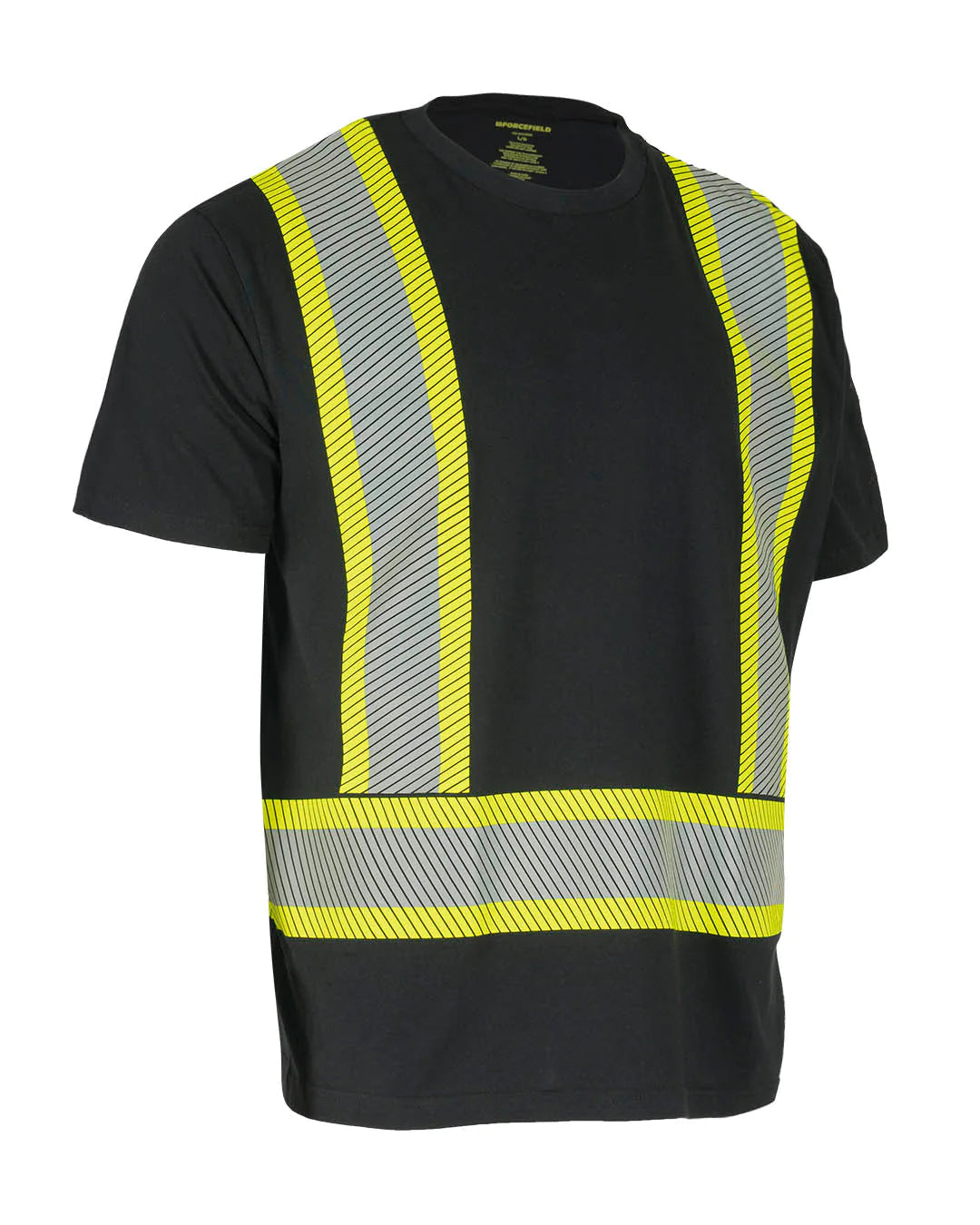 FORCEFIELD Short Sleeve Crew Neck Safety T-Shirt - High Visibility Work Shirt for Construction & Outdoor Jobs (Model 022 SEGCBE) - Ideal for Road Workers, Warehouse Staff & Emergency Responders
