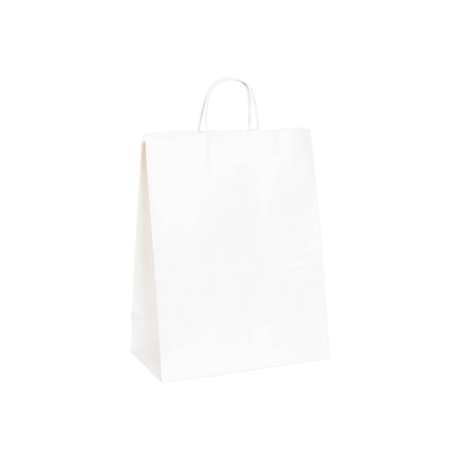 HiTouch BGS106W White Shopping Bags - 13 x 7 x 17 Inches - Durable Plastic Retail Bags with Handles for Grocery, Boutique & Gift Packaging - Perfect for Stores, Events & Party Favors