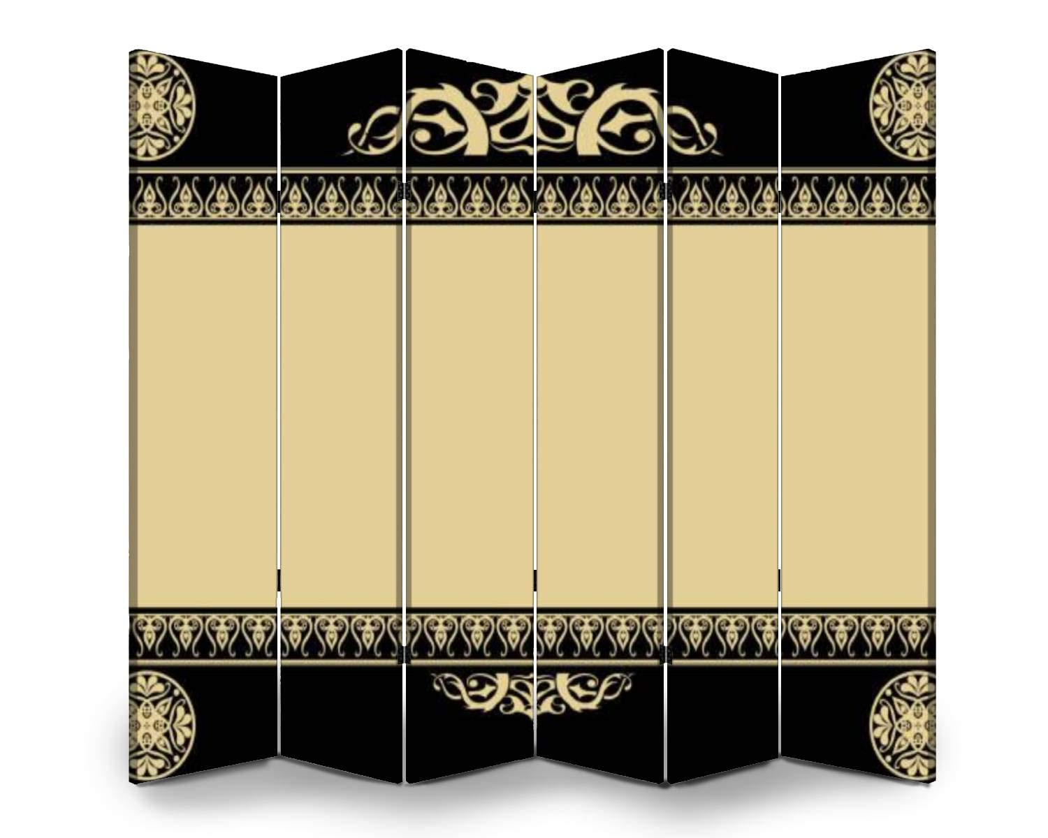 Vintage Gothic 6-Panel Room Divider Screen - Freestanding Folding Privacy Partition for Indoor/Outdoor Use - Perfect for Home Office, Studio, Event Space & Room Separation