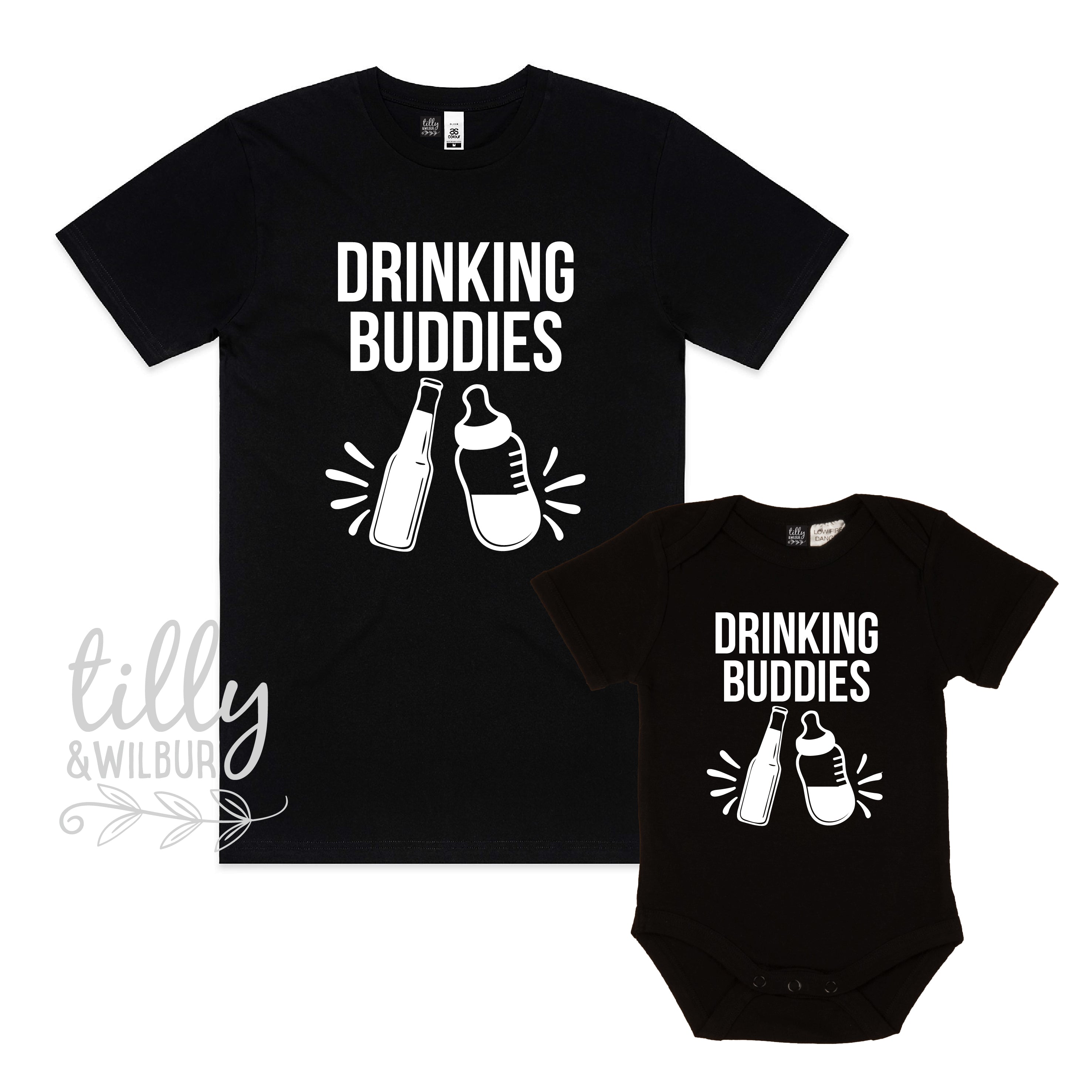 Drinking Buddies Beer Matching Outfit Set - Fun Coordinating Couple & Group Costumes for Parties, Halloween & Game Day Celebrations