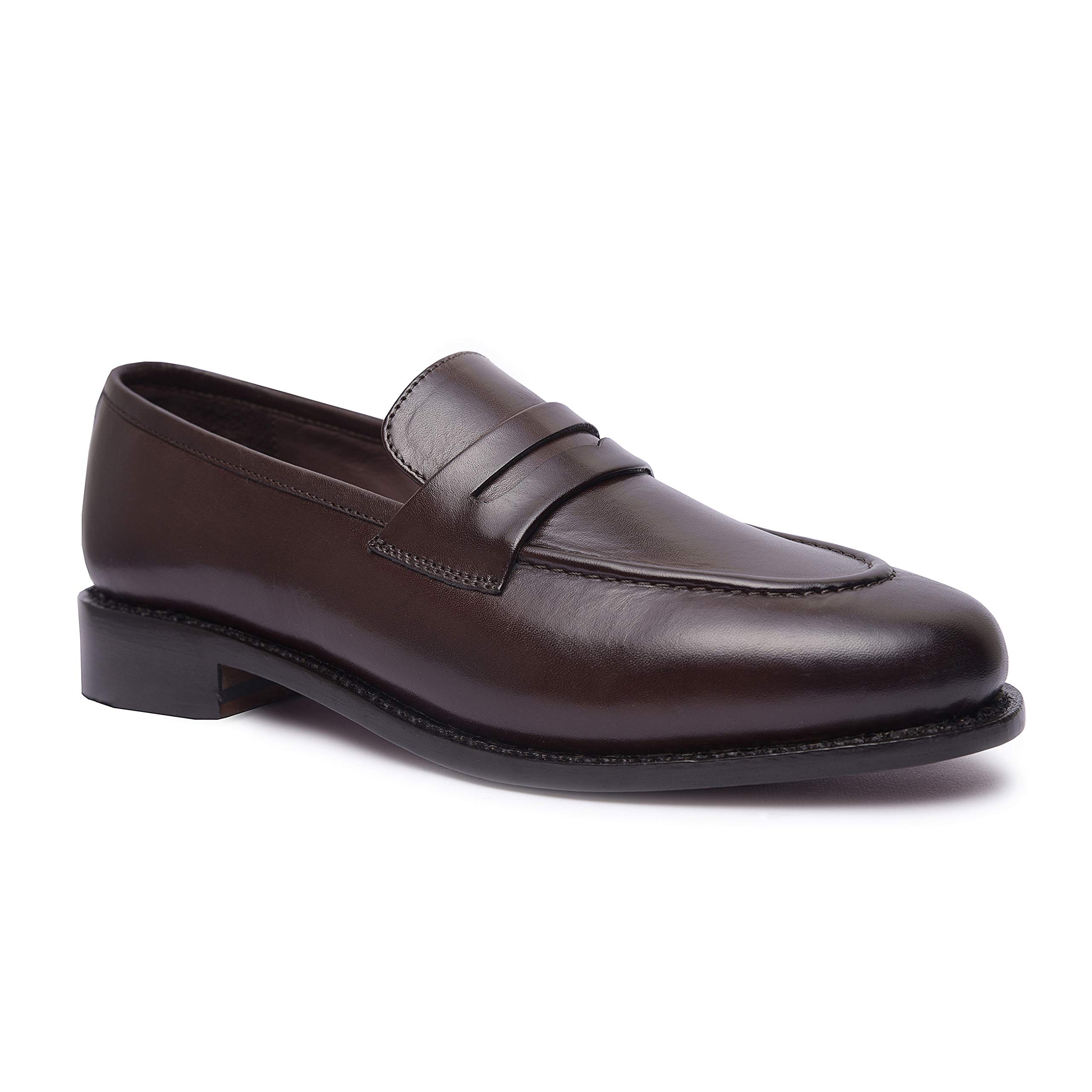 James Genuine Leather Men's Penny Loafers - Goodyear Welted Dress Shoes | Handcrafted Luxury Slip-On Loafers with Leather Sole | Perfect for Business, Office & Formal Occasions
