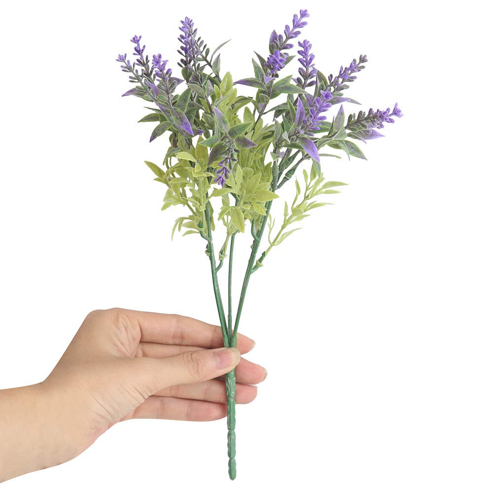 15 Heads Artificial Lavender Flowers - Realistic Fake Bridal Bouquet for Wedding, Party & Home Decor - Perfect for Centerpieces, Table Arrangements and Seasonal Displays