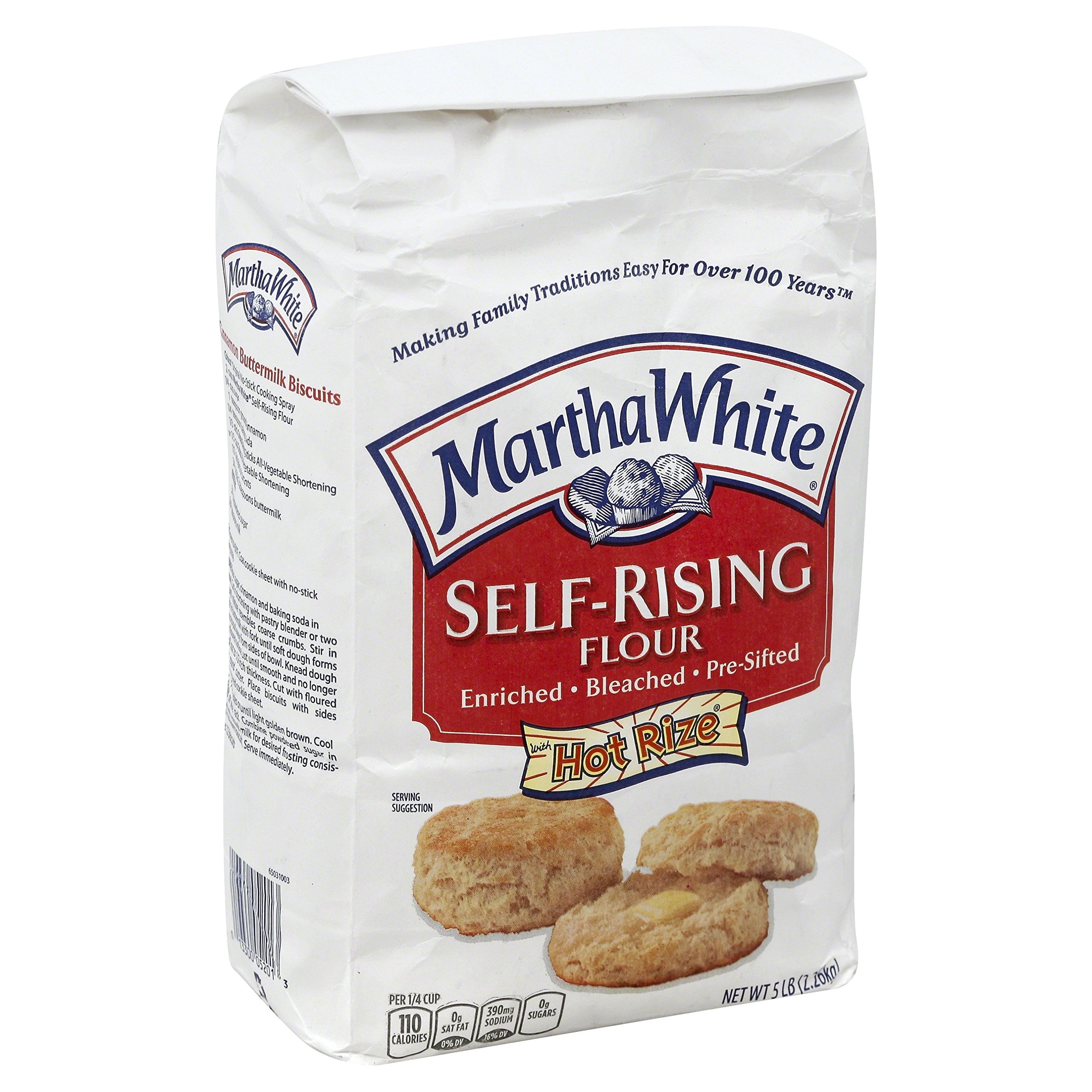 Martha White Self-Rising Flour - 5 Pound Bag (Pack of 8) | Premium Baking Flour for Biscuits, Pancakes & Southern Recipes | Perfect for Home Bakers & Professional Kitchens