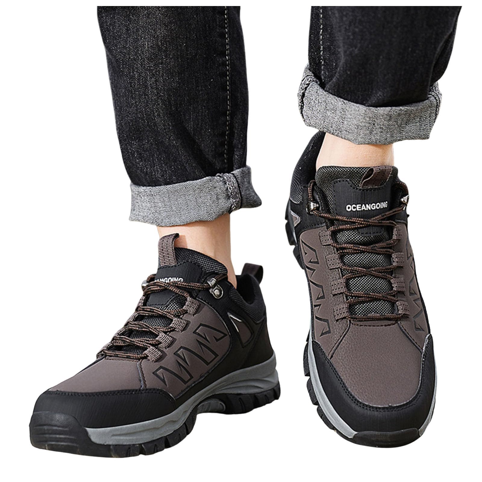 **Men's Waterproof Hiking Shoes - Lightweight Trekking & Running Shoes for Outdoor Fitness, Trail Walking & Camping Adventures**