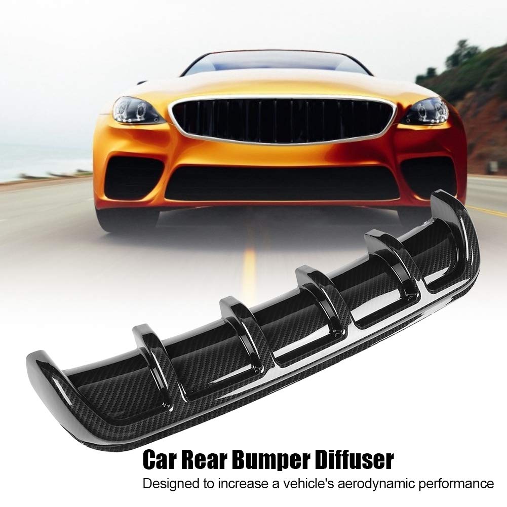 ABS Black Universal Car Rear Bumper Shark Fin Spoiler Diffuser - Aerodynamic Enhancement for Sedans, Coupes & Hatchbacks - Street Racing & Performance Upgrade Accessory
