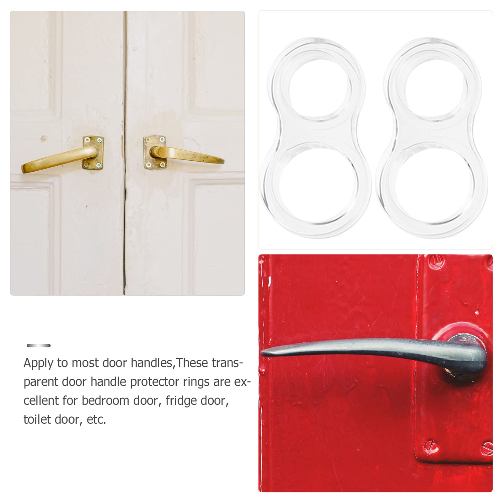 10 Pack Clear Door Handle Bumper Rings - Transparent Door Knob Protectors for Collision Prevention, Anti-Scratch Door Stopper for Home, Office & Hotel Use - Perfect for Protecting Walls and Furniture