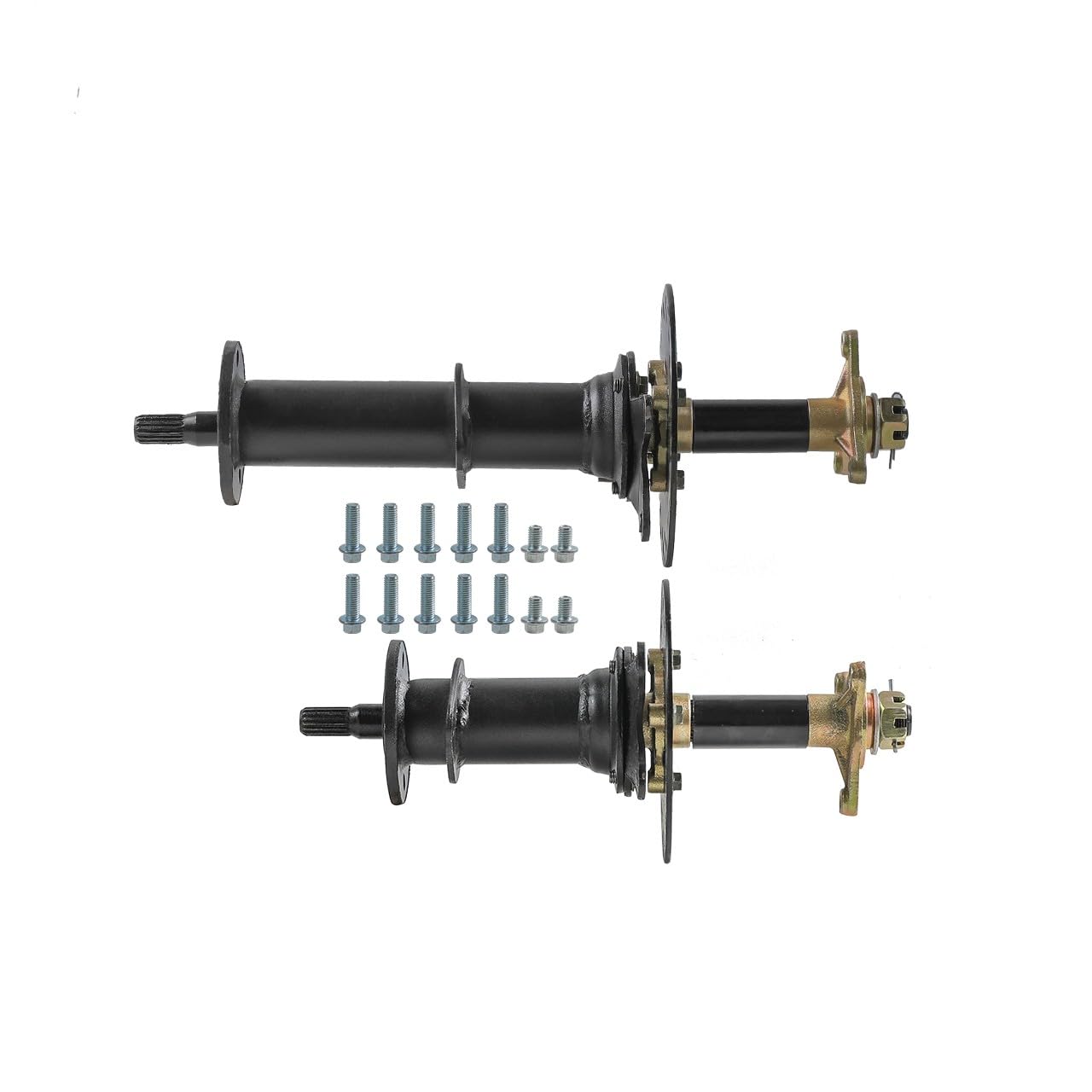 30-Inch 760mm Differential Rear Axle Drive Shaft with 2pcs 16x8-7 Tubeless Go Kart Tires & Wheel Rims - 3 Bolt Golf Cart Tires for ATV, Quad Buggy, 4-Wheelers & Mini Bikes (Left/Right) - Perfect for Off-Road Racing, Trail Riding & Backyard Fun