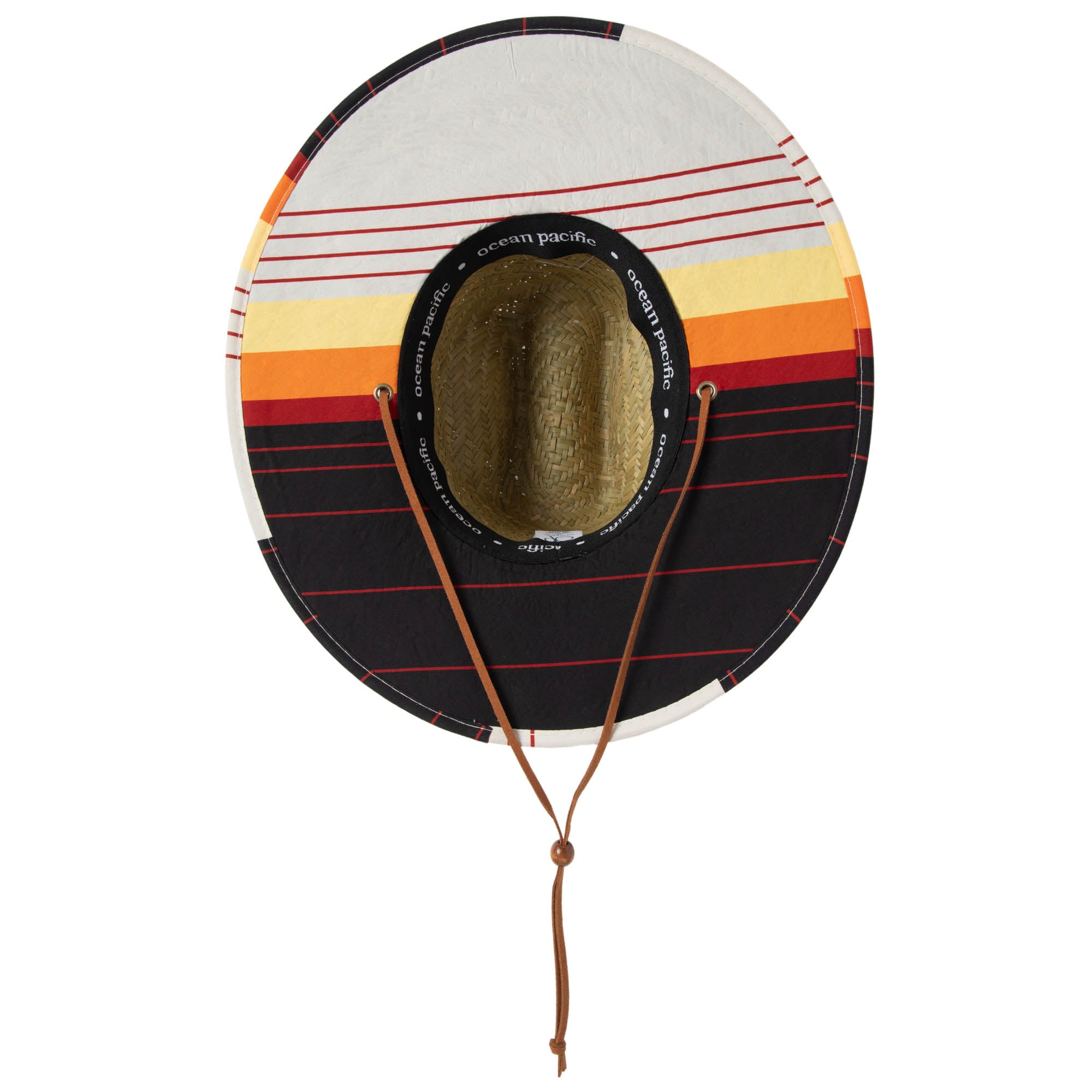 Original OP Lifeguard Hat with Striped Underbrim - Ocean Pacific Beach Sun Protection Hat for Swimming, Surfing & Outdoor Activities
