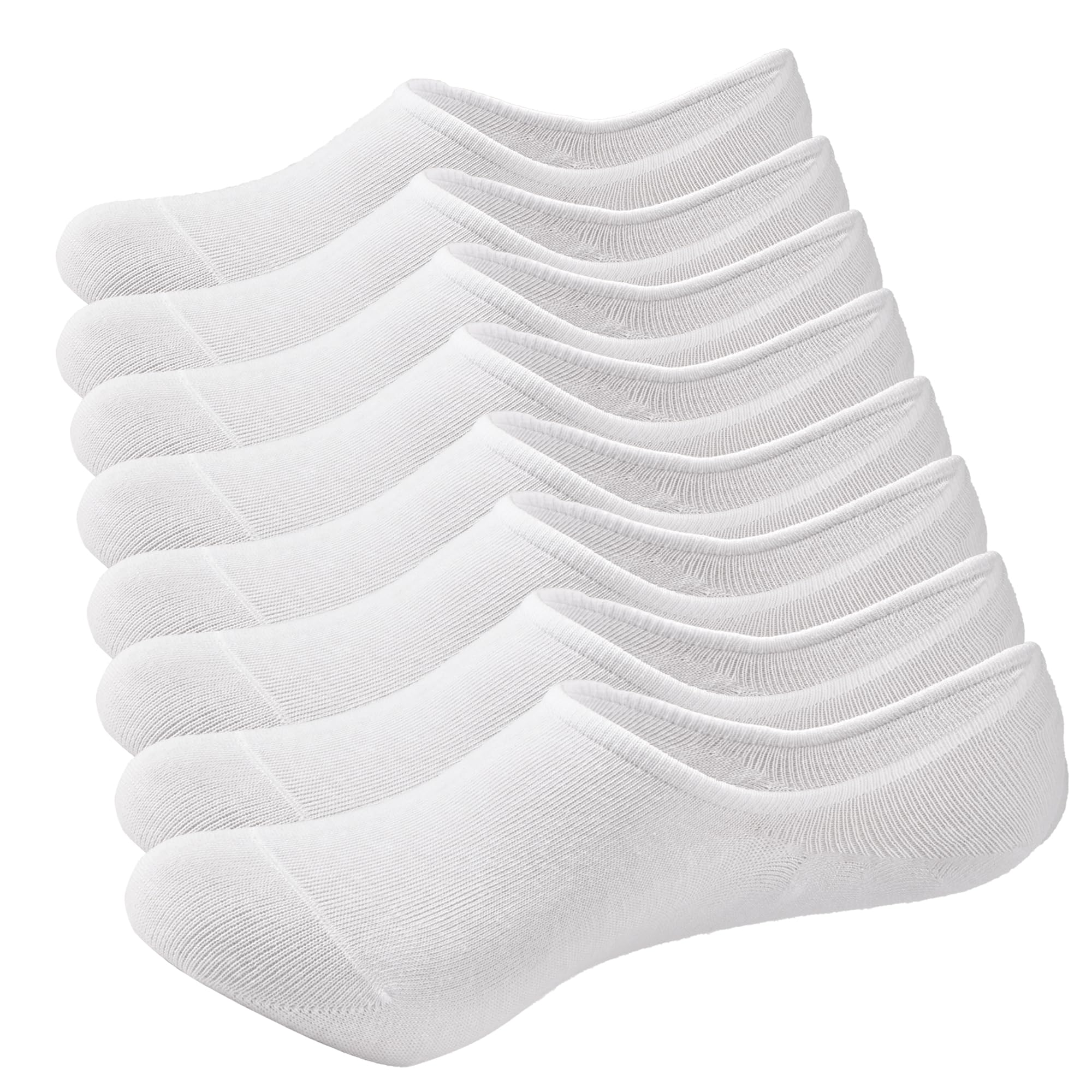 Tphon Men's No Show Socks 8-Pack - Non Slip Low Cut Ankle Socks for Athletic Shoes, Loafers & Sneakers - Breathable Liner Socks for Running, Workout & Casual Wear