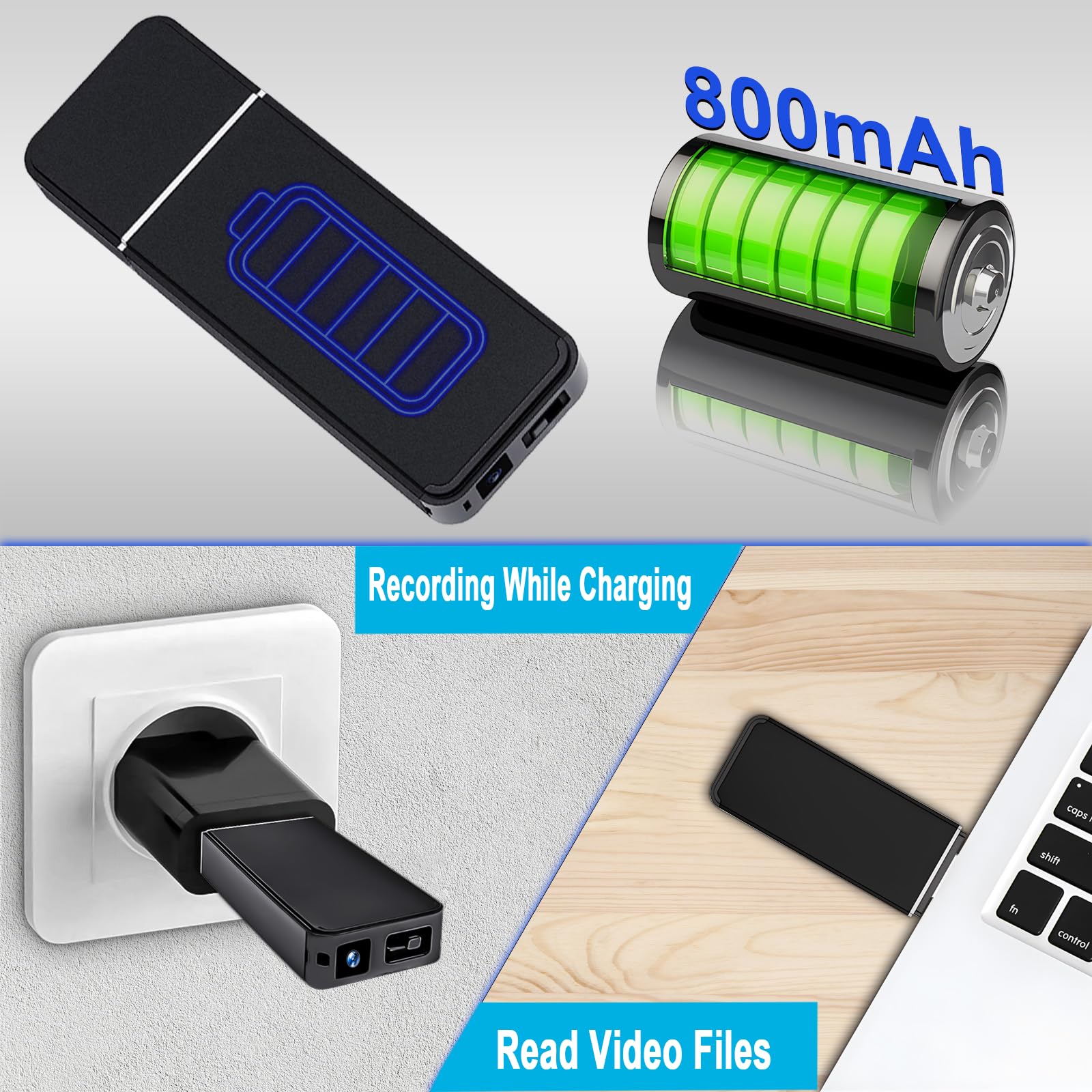 64GB Hidden Camera USB Flash Drive - 1080P Mini Spy Camera with Motion Detection, Small Surveillance Camera for Home & Office Security | Perfect for Covert Recording, Secret Monitoring, and Evidence Collection