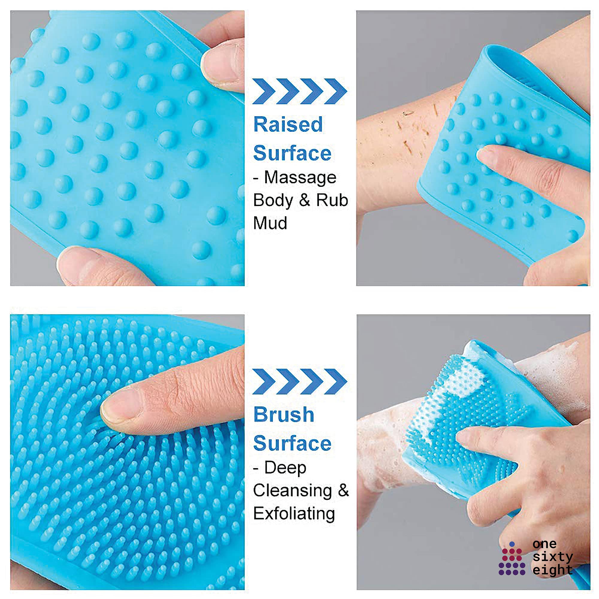 Silicone Back Scrubber for Shower & Bath - Exfoliating Massage Belt for Dead Skin Removal & Deep Cleaning - Multi-Color (Perfect for Hard-to-Reach Areas & Spa-Like Experience at Home)