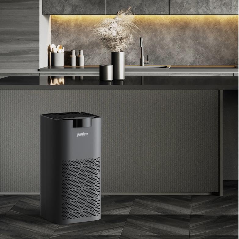 Ganiza H13 True HEPA Air Purifier for Large Rooms up to 1570ft² - Ultra Quiet 23dB Bedroom Air Cleaner with Pet Hair Filter - Perfect for Home, Office and Nursery Use