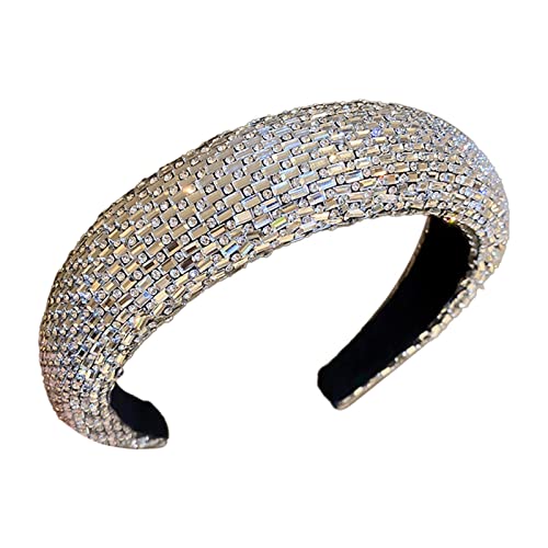 Shiny Rhinestone Sponge Hairband - Light Luxury Hair Accessories for Women | Pressure Sensitive Hair Clip | Durable Handmade Metal Hairpin for Parties, Weddings & Daily Wear