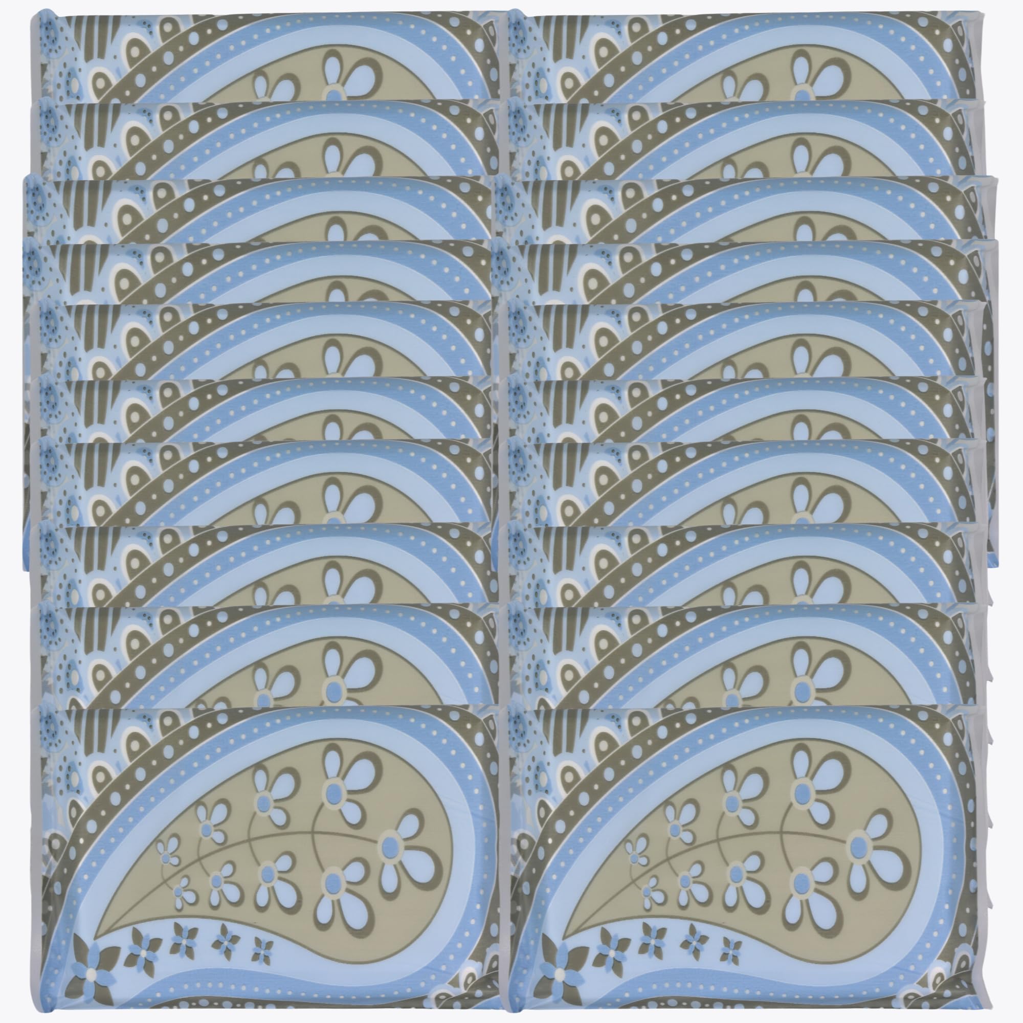 Travel Size Pocket Tissue Packs (20-Pack) - Compact Purse Tissues for Travel, Weddings, Funerals & Car Essentials | Soft Blue Paisley Design | Perfect for On-the-Go, Gifts & Everyday Use