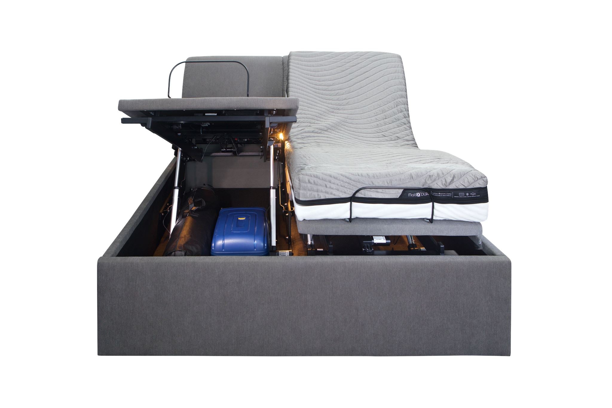 ALYA™ Motorized Storage Bed Frame with Adjustable Base - Queen Size, Remote Control, Underbed Storage - Perfect for Small Spaces, Guest Rooms & Modern Bedrooms
