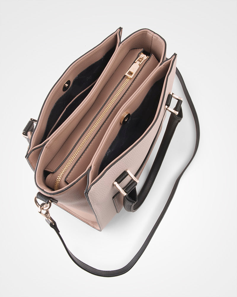 Angie Medium 3 Compartment Satchel Bag for Women - Stylish Leather Handbag with Multiple Pockets - Perfect for Work, Travel & Everyday Use