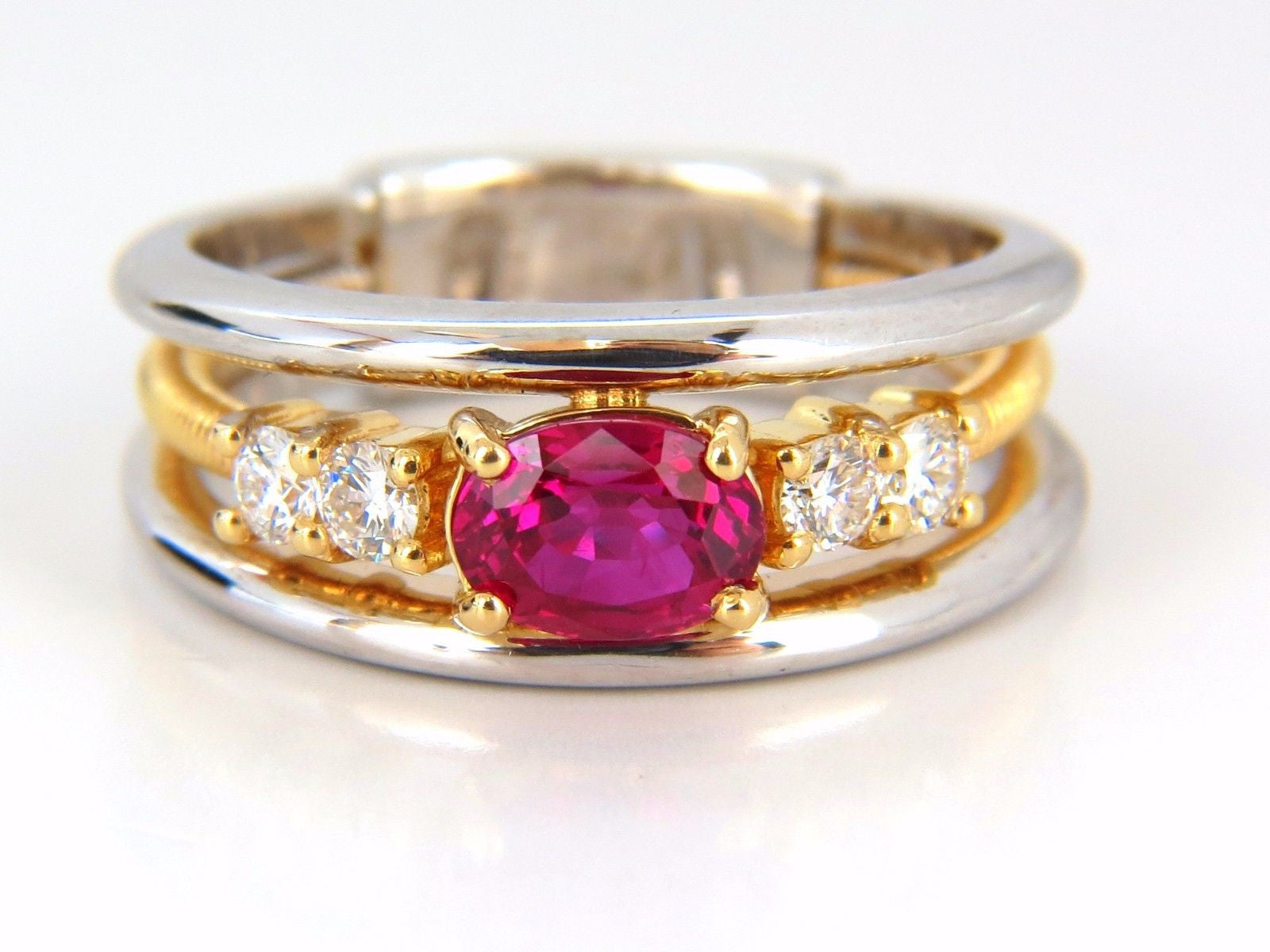 GIA Certified 1.30 Carat Natural Vivid Red Ruby Diamond Ring in 18K Gold Coil Wrap - Elegant Engagement, Wedding & Anniversary Jewelry Gift for Women