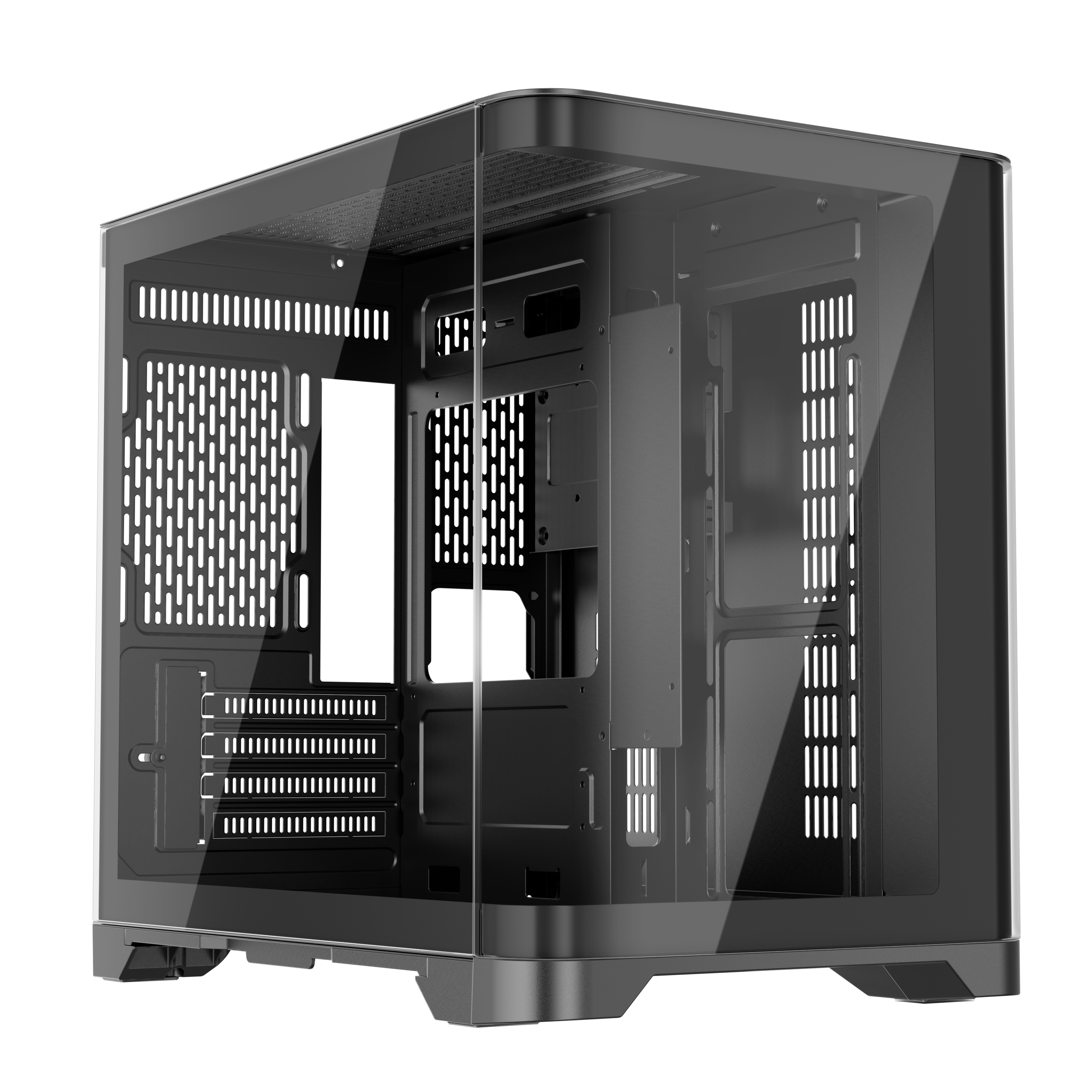 1st Player UV5 M ATX ITX PC Gaming Case - Compact Black Computer Case for High-Performance Gaming Rigs, Perfect for Small Form Factor Builds and Home Office Setups