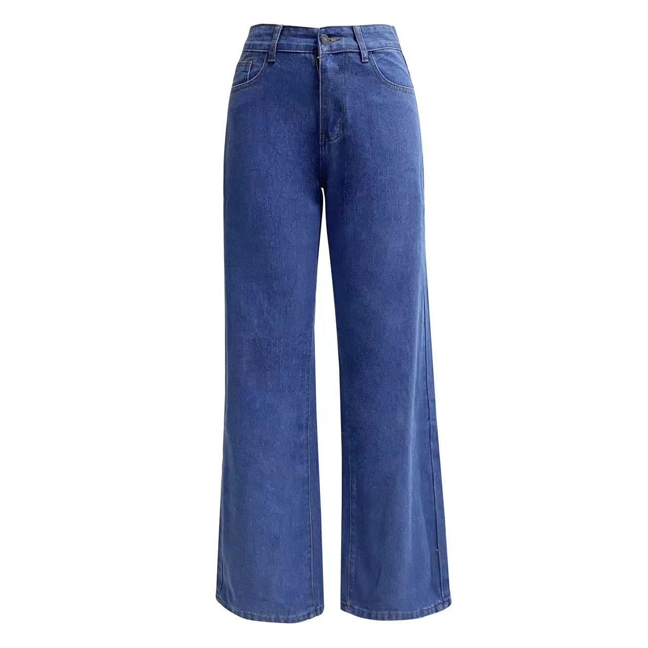 Women's High Waisted Boyfriend Cargo Jeans - Wide Leg Bootcut & Straight Leg Denim Pants (Dark Blue) | US Sizes Alpha, Large, Plus & Petite | Casual Wear, Street Style & Everyday Comfort