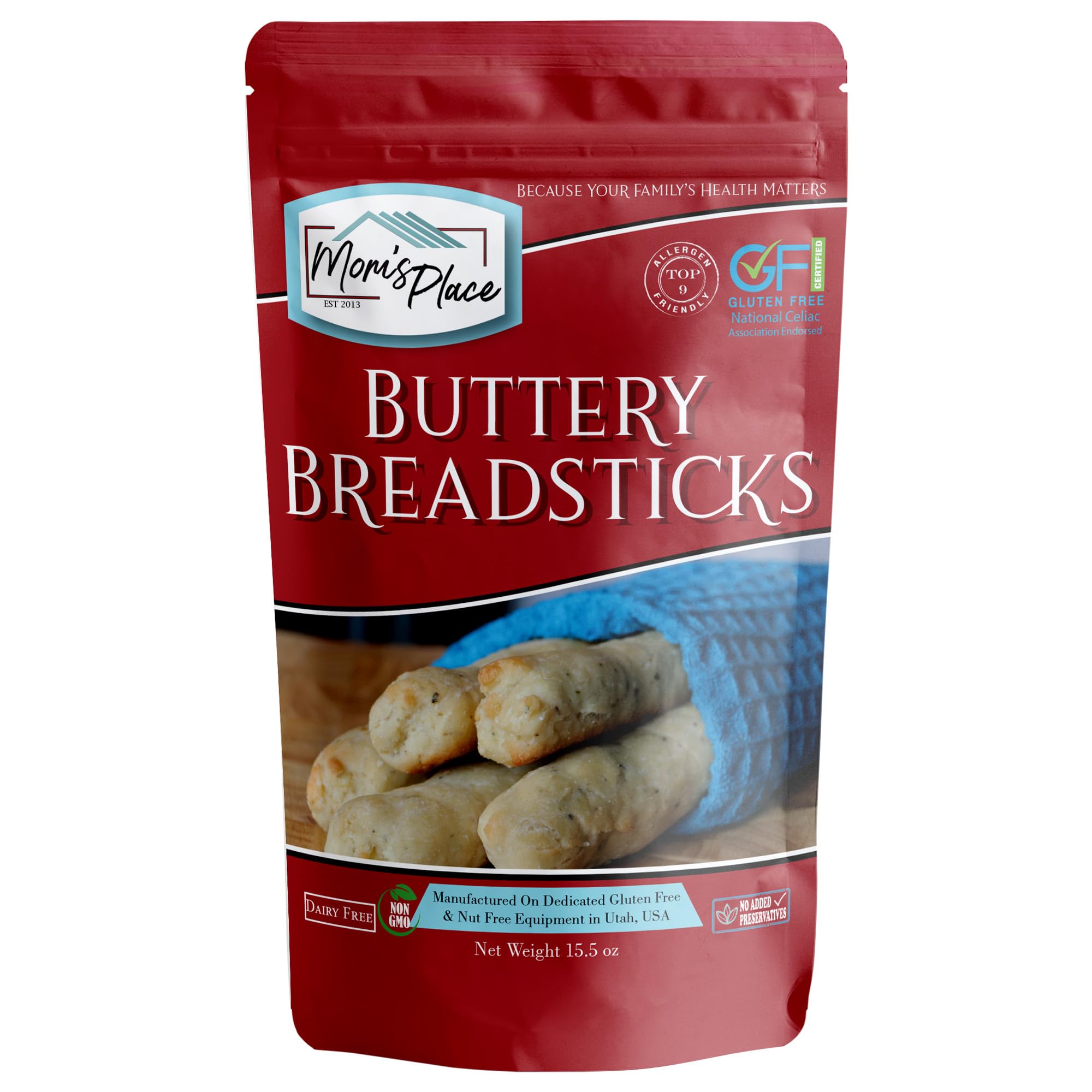 Gluten-Free Buttery Bread Stick Mix - Easy to Bake, Makes 20-24 Breadsticks, 15.5 oz - Perfect for Family Snacks, Parties & Healthy Baking at Home