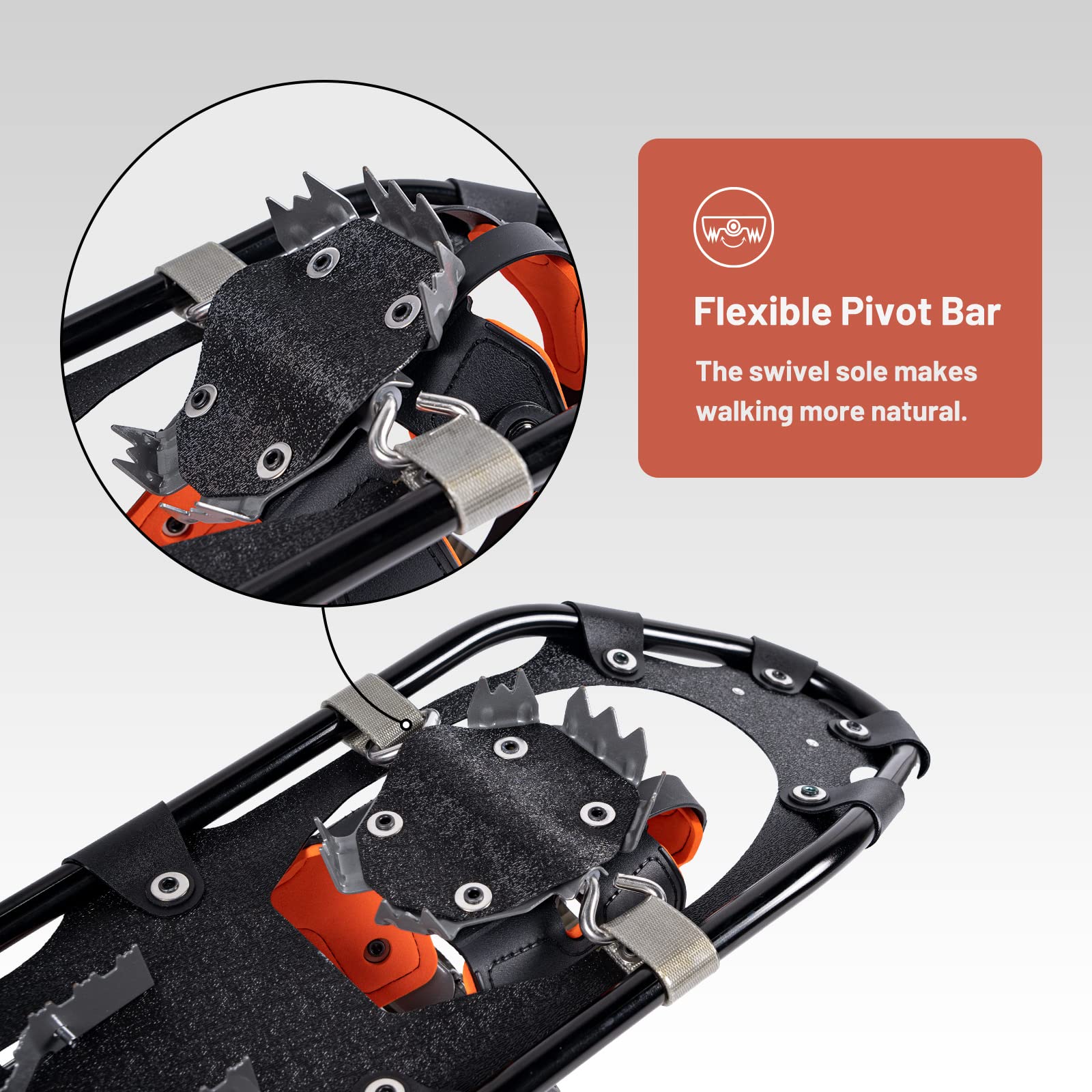 G2 21/25/30/36 Inch Lightweight Snowshoes for Adults - EVA Padded Ratchet Bindings, Heel Lift, Flexible Pivot Bar & Durable Back Strap - Includes Trekking Poles, Carrying Bag & Snow Baskets (6 Colors) - Perfect for Hiking, Backpacking & Winter Outdoor Adventures