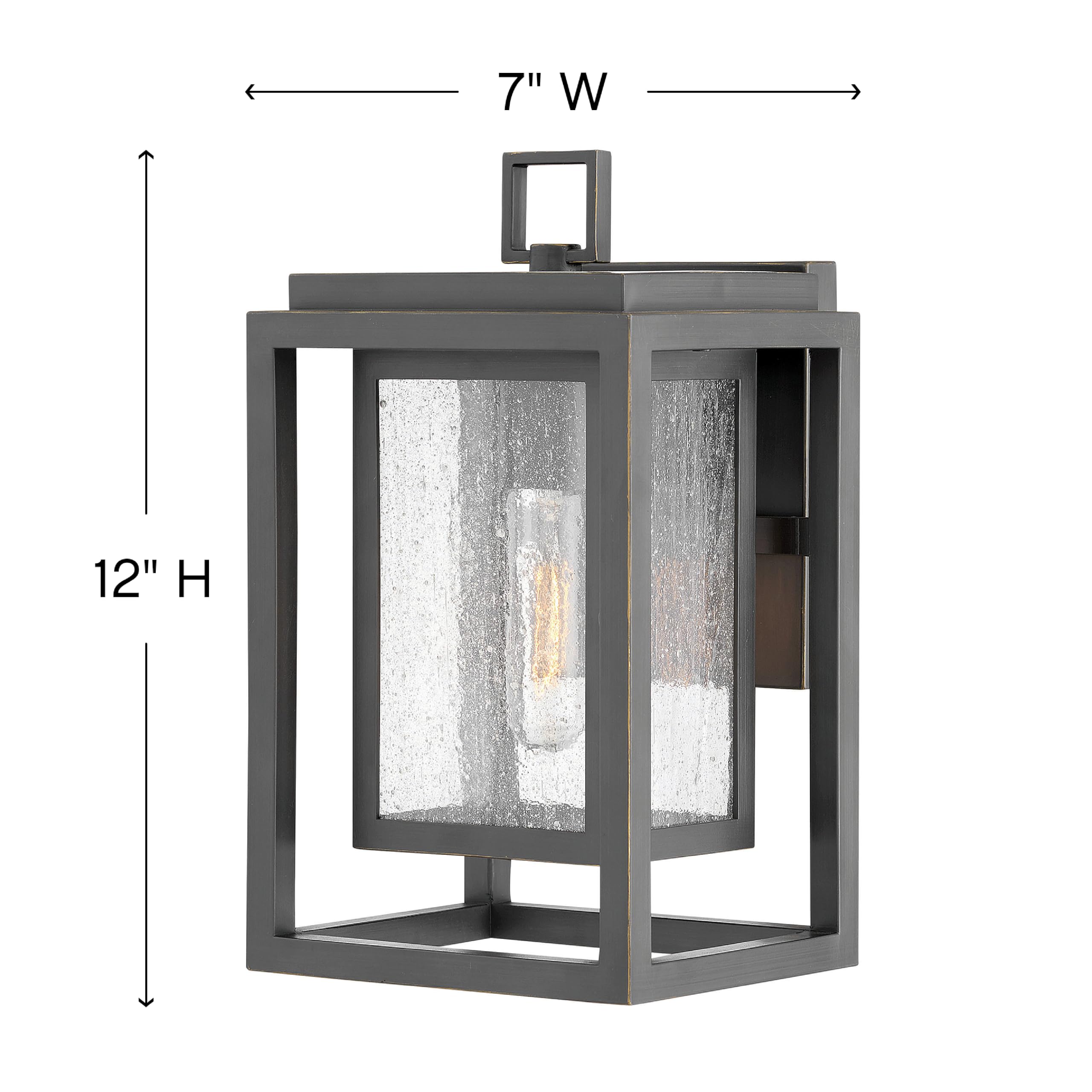 Hinkley Republic 1000OZ Small Outdoor Wall Mount Lantern - Transitional Modern Double Frame Design, Coastal Collection in Oil Rubbed Bronze - Perfect for Porch, Patio, and Garden Lighting