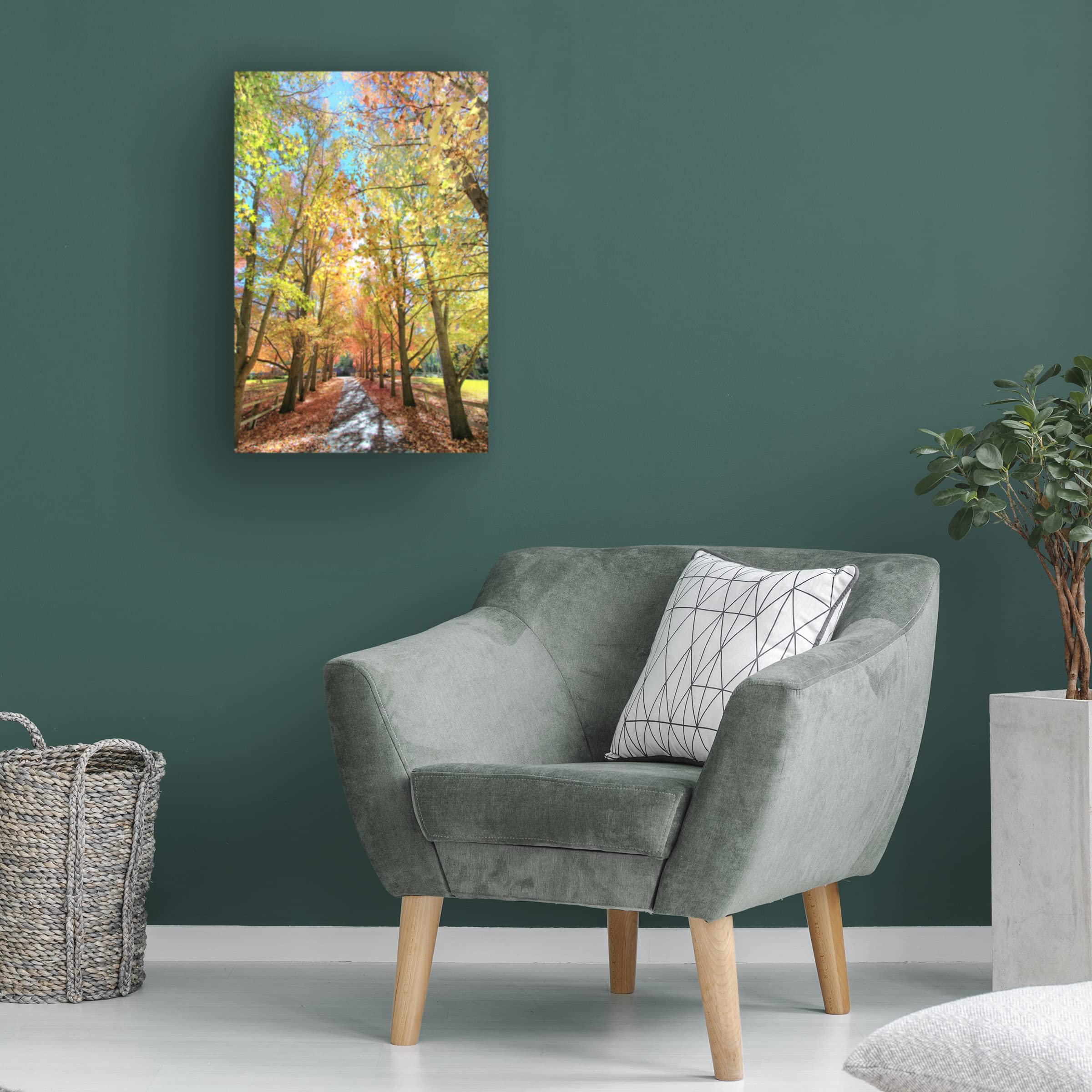 Trademark Fine Art 'Colours Of Autumn' Canvas Wall Art by Beata Czyzowska - Autumn Landscape Painting for Living Room, Bedroom & Office Decor