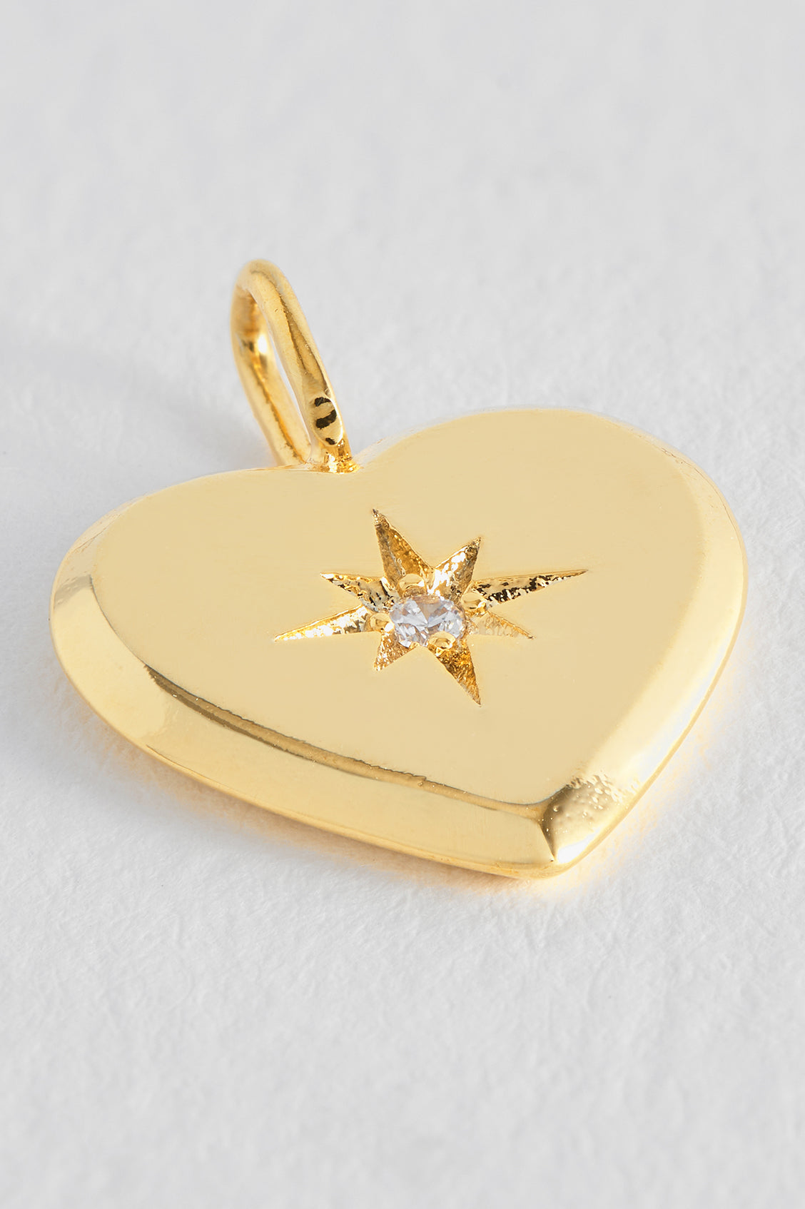 14K Gold Plated Knife Edge CZ Heart Charm Pendant - Elegant Jewelry for Necklace, Bracelet & Gift Giving - Perfect for Valentine's Day, Anniversary & Special Occasions