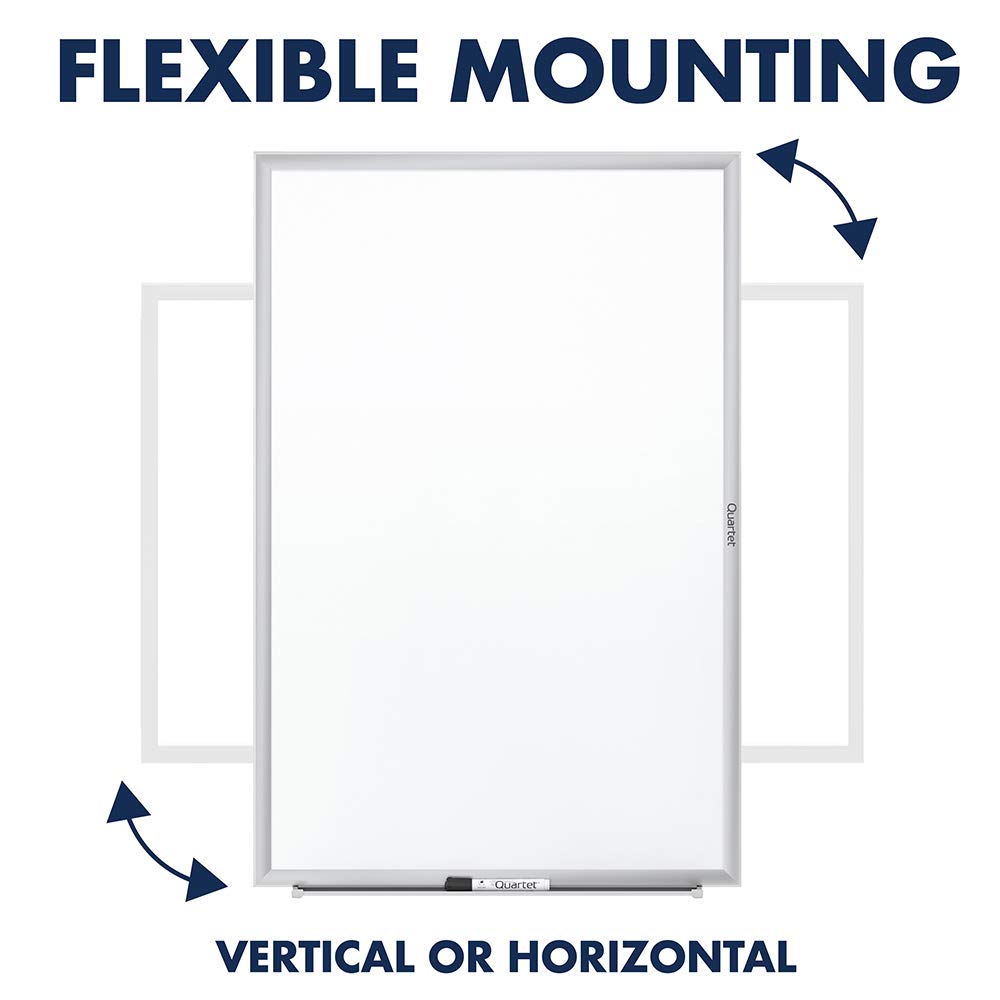 Quartet 4' x 3' Non-Magnetic Dry Erase Whiteboard with Silver Aluminum Frame - Perfect for Office Meetings, Classroom Teaching & Home Organization (Model S534)