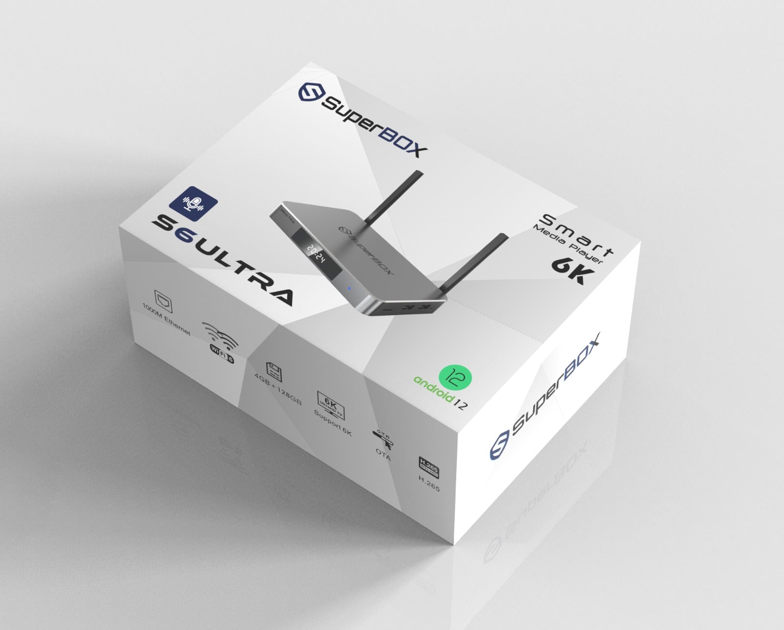Superbox S6 Ultra - 4K Ultra HD Android TV Box with 8GB RAM, 128GB Storage, WiFi 6, Bluetooth 5.2 - Stream Movies & TV Shows in Stunning Clarity for Home Entertainment