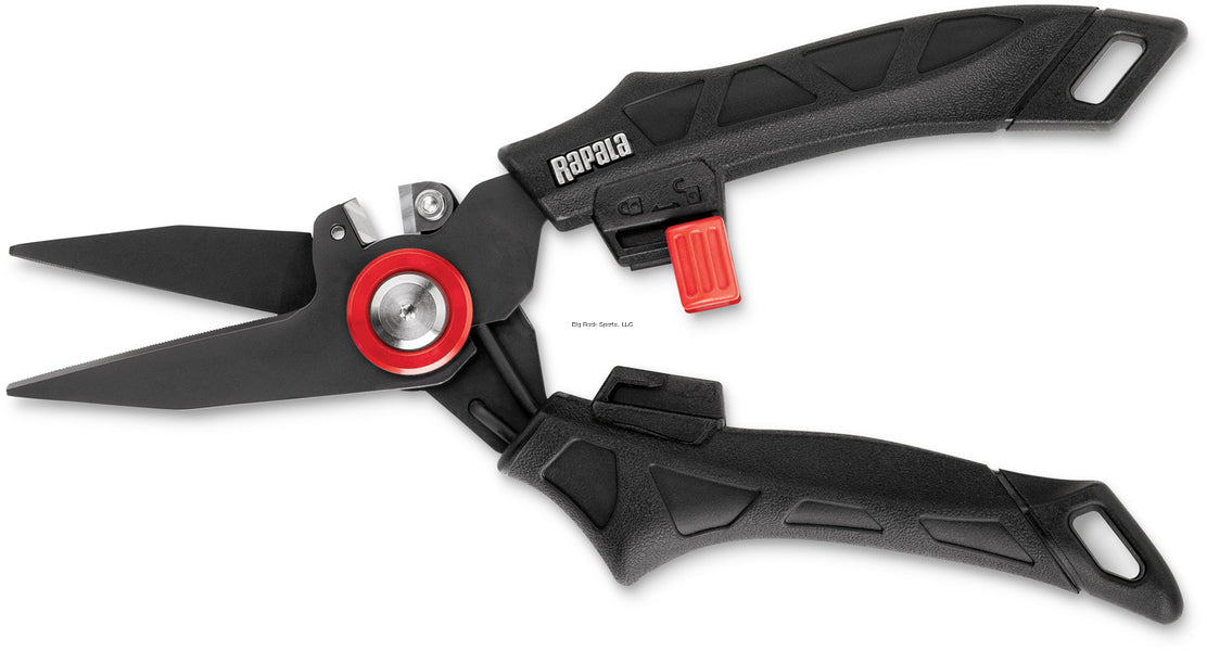 Rapala Elite Fishing Scissors 7-inch - Cuts Braid, Mono & Fluoro Line - Side Wire Cutter with Cerakote Finish - Black - Perfect for Saltwater & Freshwater Fishing, Fly Tying & Tackle Maintenance