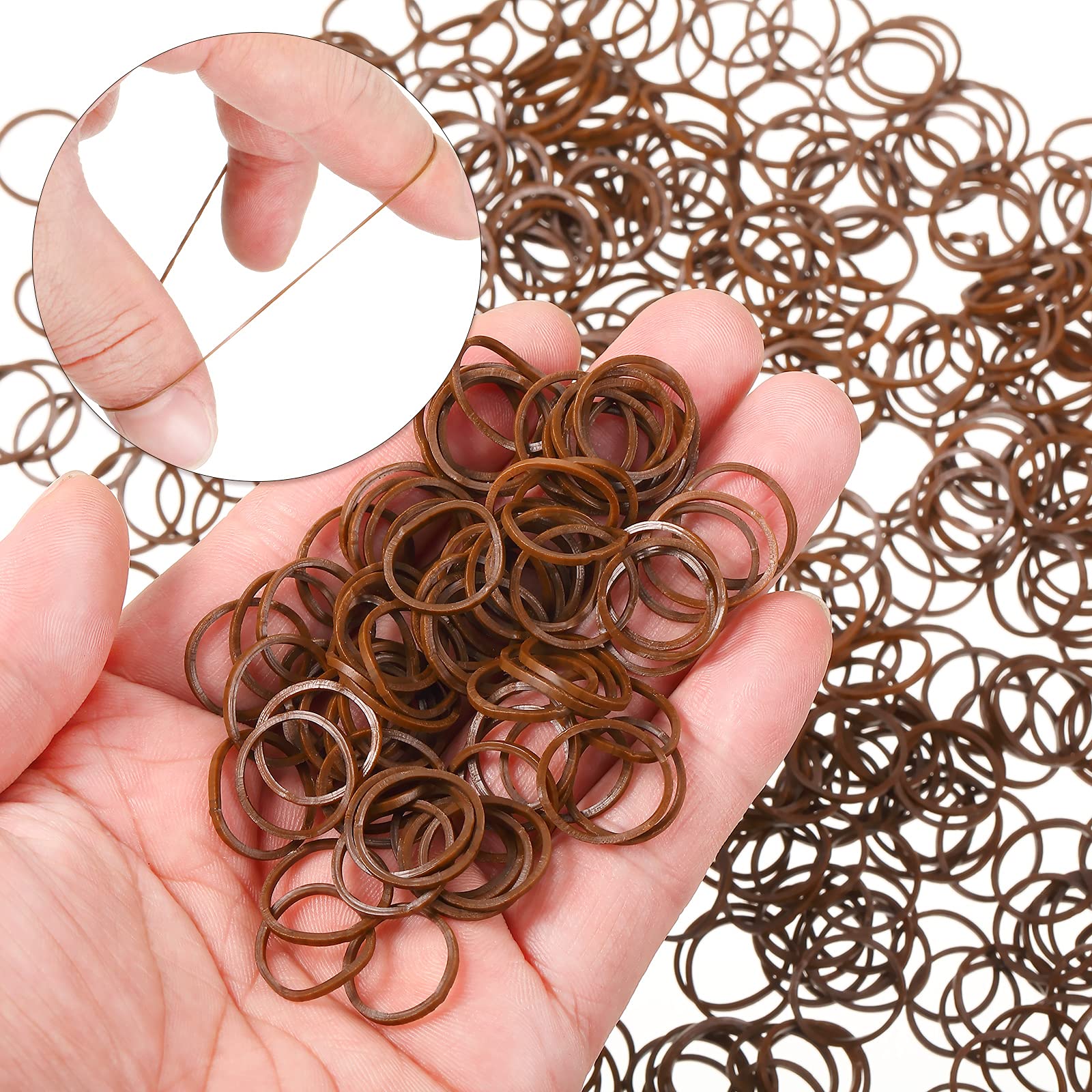 2000 Pack Mini Rubber Bands for Hair - Soft Elastic Hair Ties for Kids, Braiding & Wedding Hairstyles - Dark Brown Hair Accessories for Girls, Boys & Adults - Perfect for School, Parties & Daily Use