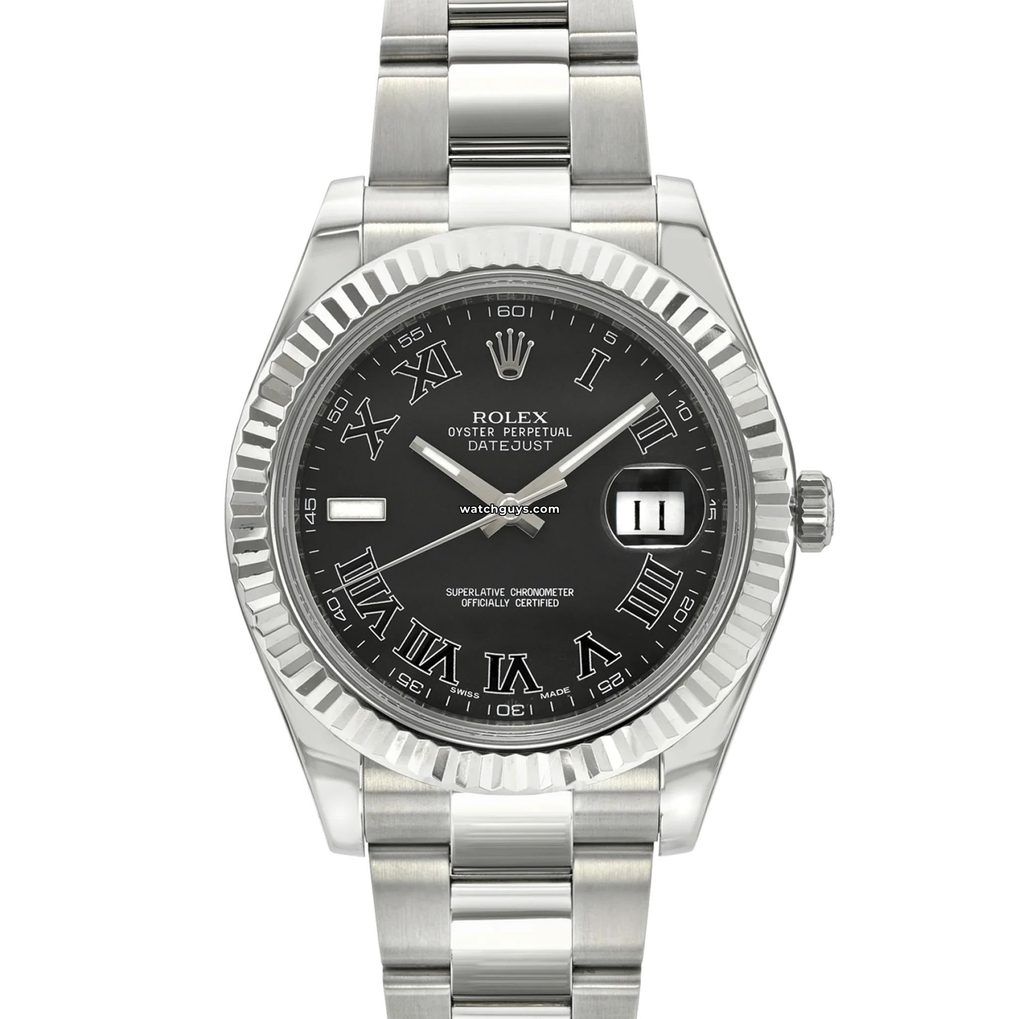Rolex Datejust 116334 Grey Roman Dial Oyster Bracelet Men's Watch - Luxury Dress Watch for Business & Formal Occasions