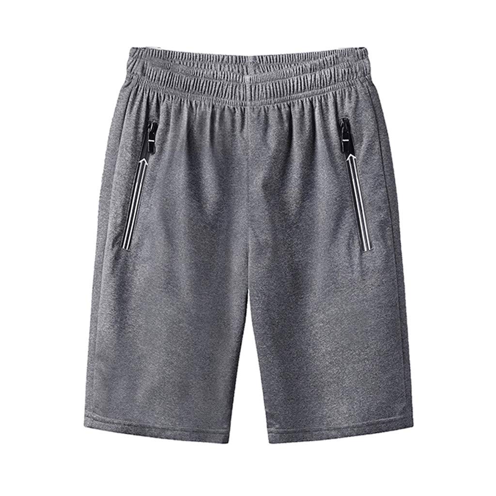 Fanteecy Men's Plus Size Gym Shorts - Bodybuilding, Running, Workout & Training Shorts with Zipper Pockets - Quick Dry Activewear for Gym, Jogging & Outdoor Sports