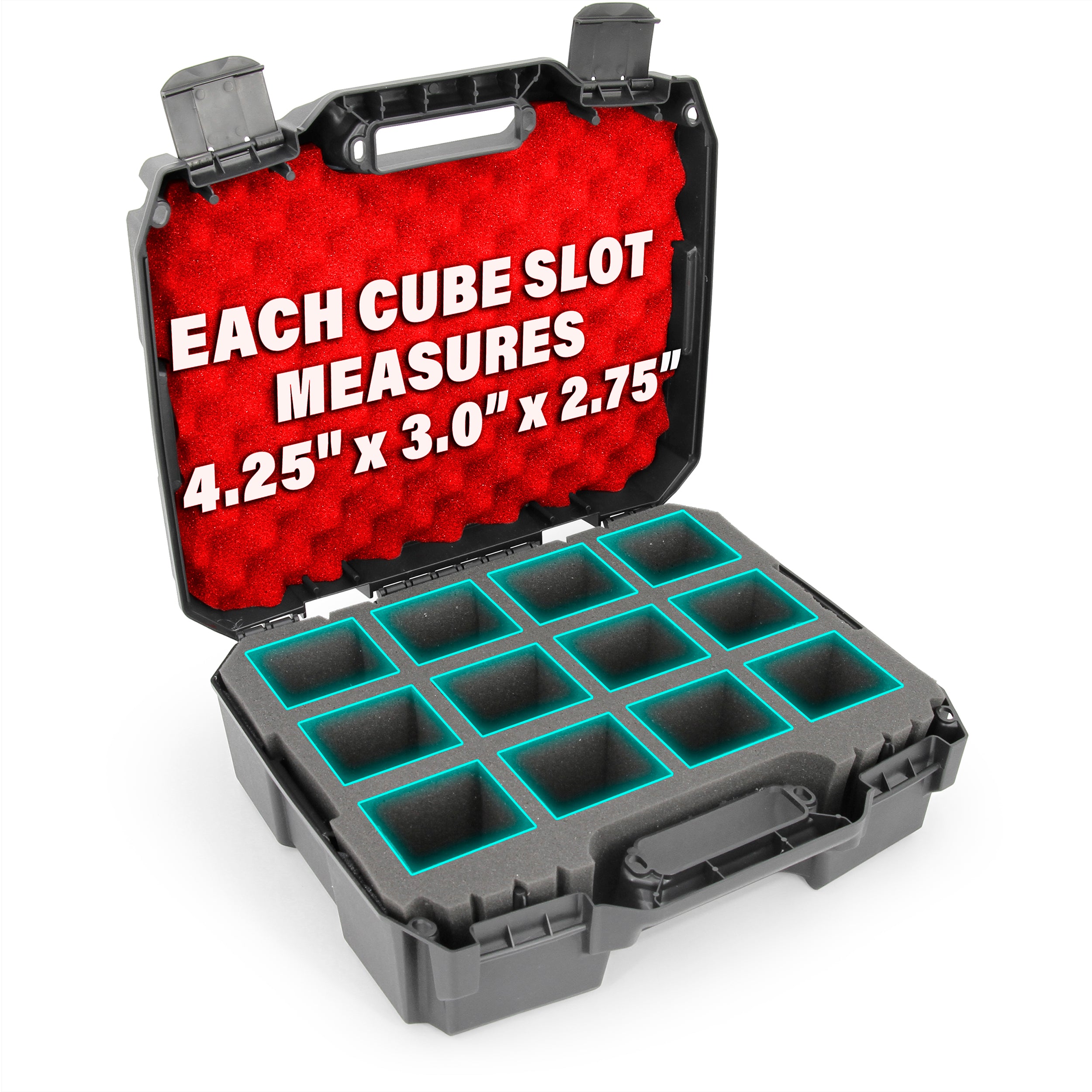 CASEMATIX Toploader Card Storage Case - Holds 450 Toploaders or 100 One Touch Holders, 12-Compartment Trading Card Organizer Box for Collectors | Perfect for Sports Cards, Pokemon & MTG Storage