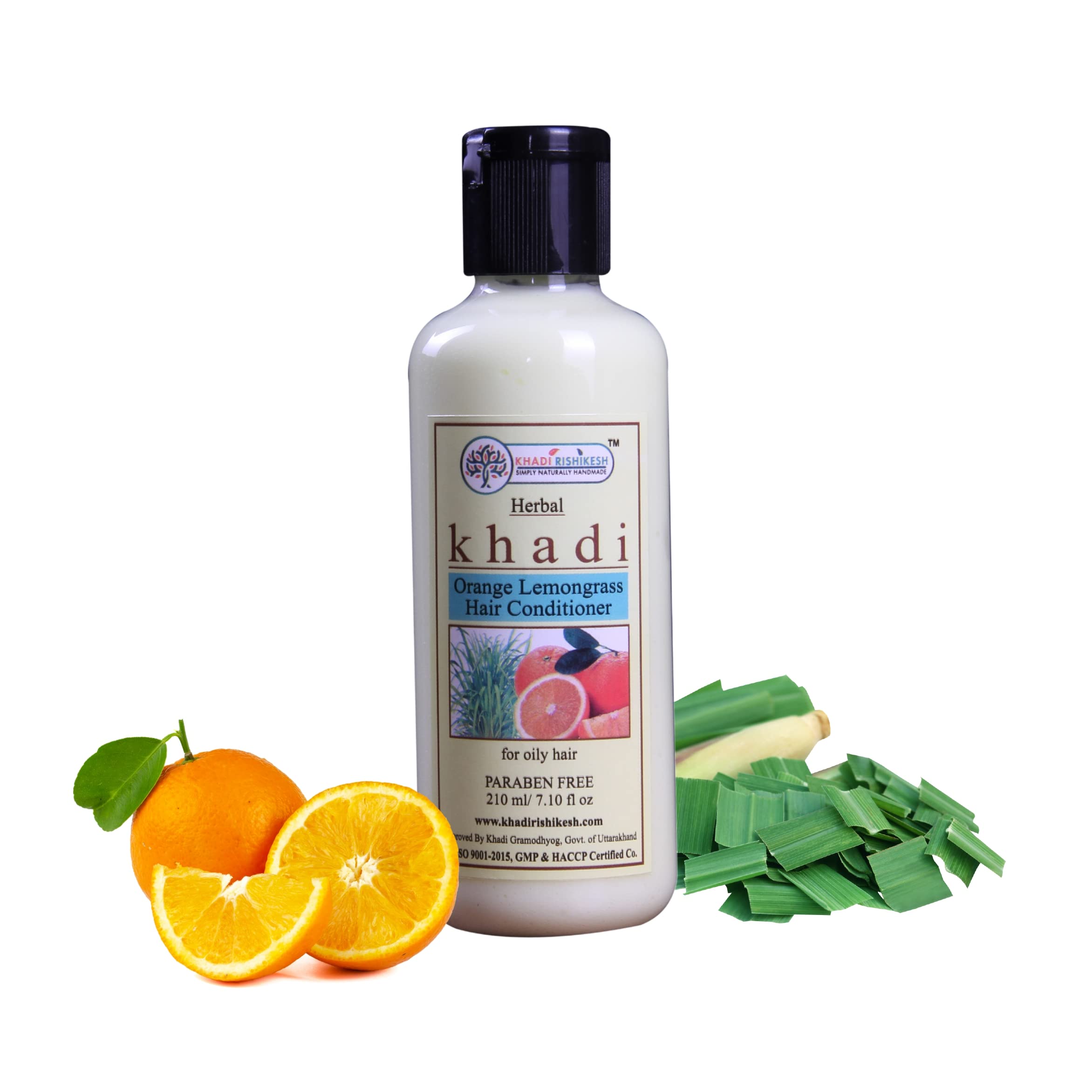 Khadi Rishikesh Orange & Lemongrass Herbal Hair Conditioner 210ml - Natural Frizz Control & Damaged Hair Repair for All Hair Types | Perfect for Dry, Curly & Color-Treated Hair
