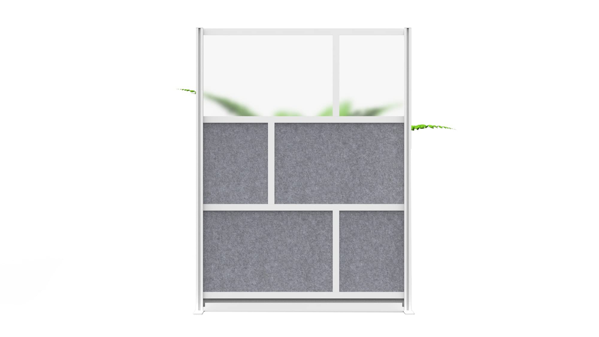 LUXOR MW-5370-FCG Modular Wall Room Divider System - Silver Frame, 53